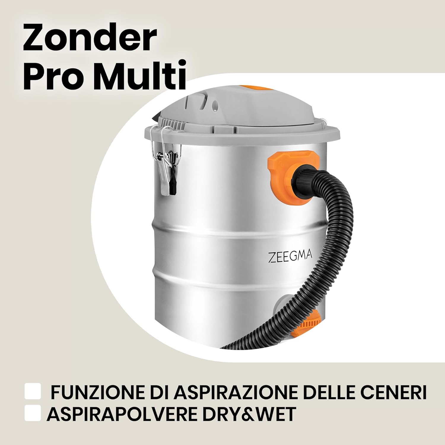 Zeegma ZONDER PRO MULTI Aspiratore Solidi e Liquidi 1600W - immagine 3