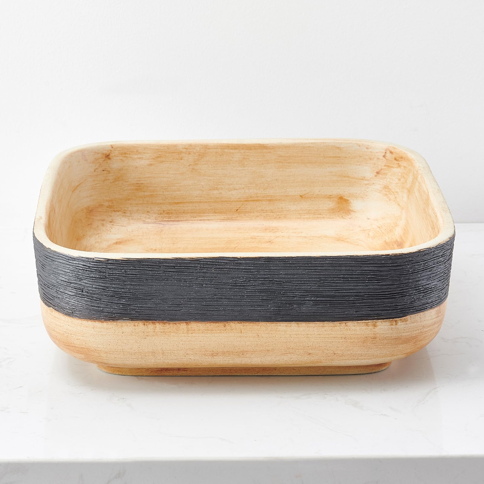 Naturflair Lavabo da Bagno in Ceramica Quadrato