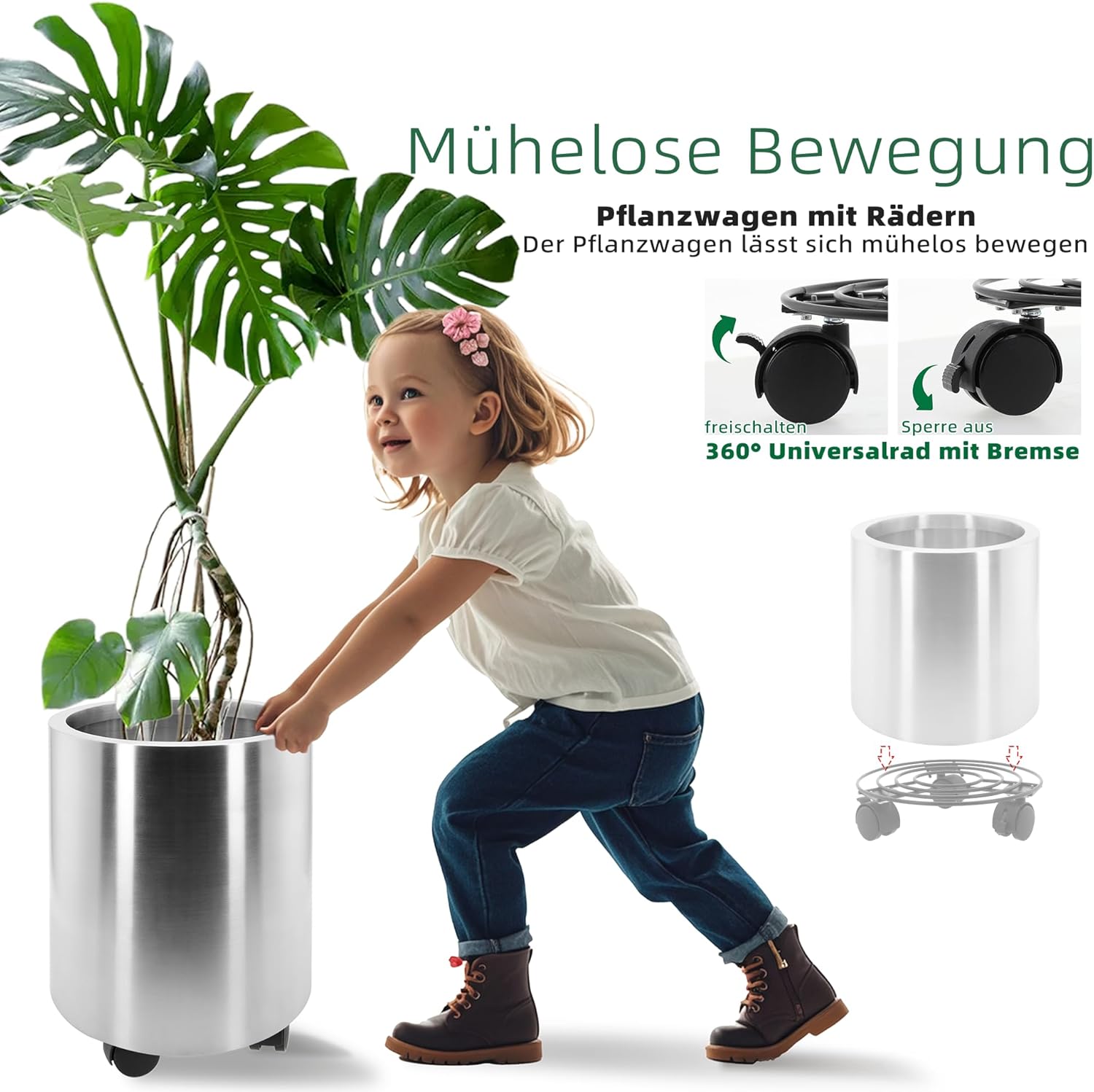 LONGRUN Vaso Cilindrico in Acciaio Inox 25cm - immagine 5