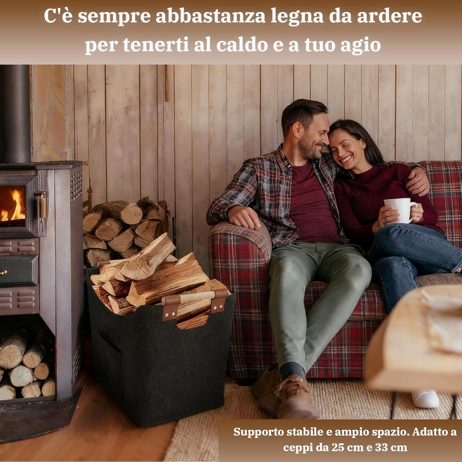 Borsa in Feltro XL per Legna da Ardere - immagine 7