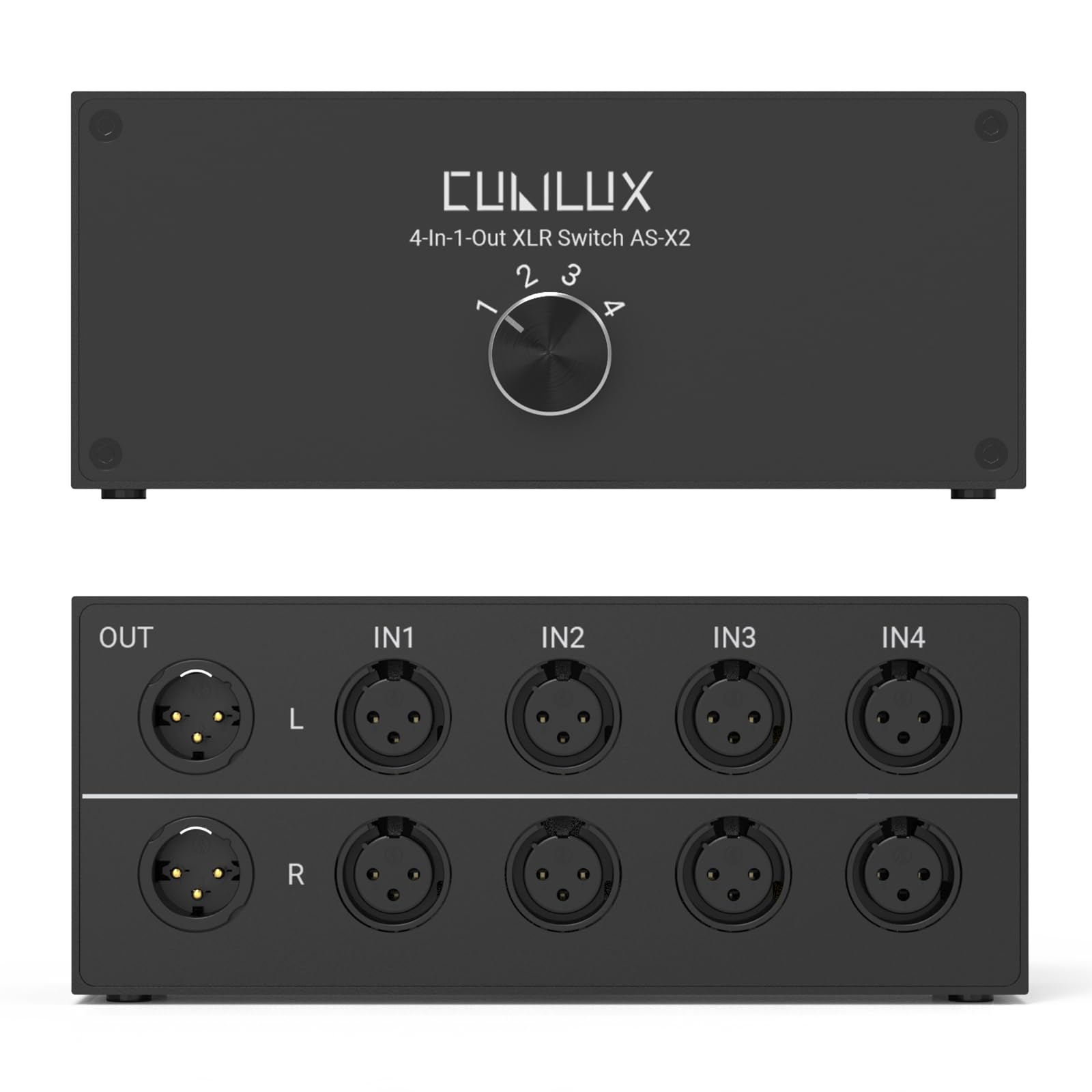 Cubilux AS-X2 - Selettore XLR Stereo 4 in 1 Passivo