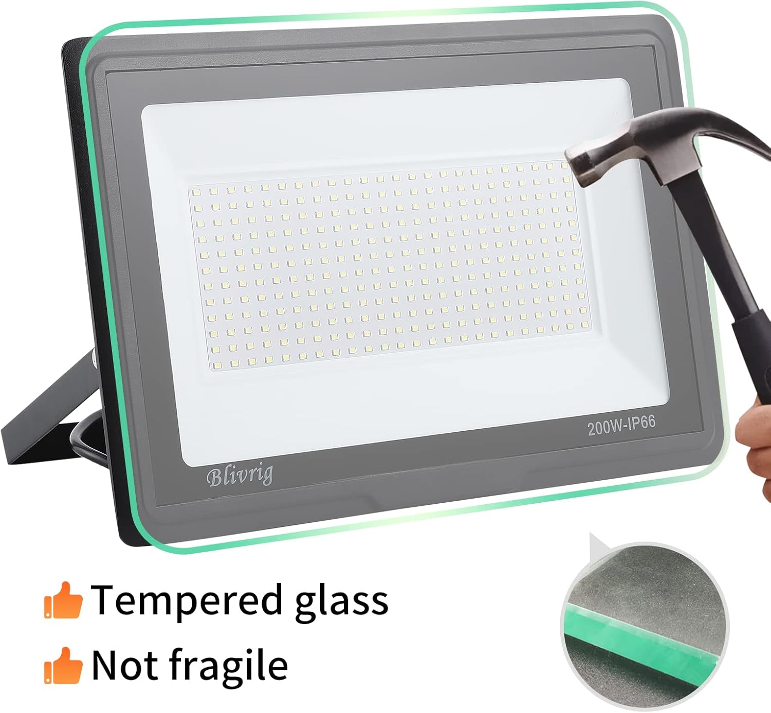 Blivrig Faretto LED da Esterno 200W 3000K - immagine 5