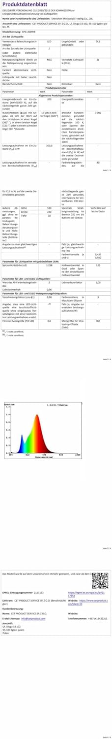 Blivrig Faretto LED da Esterno 200W 3000K - immagine 8