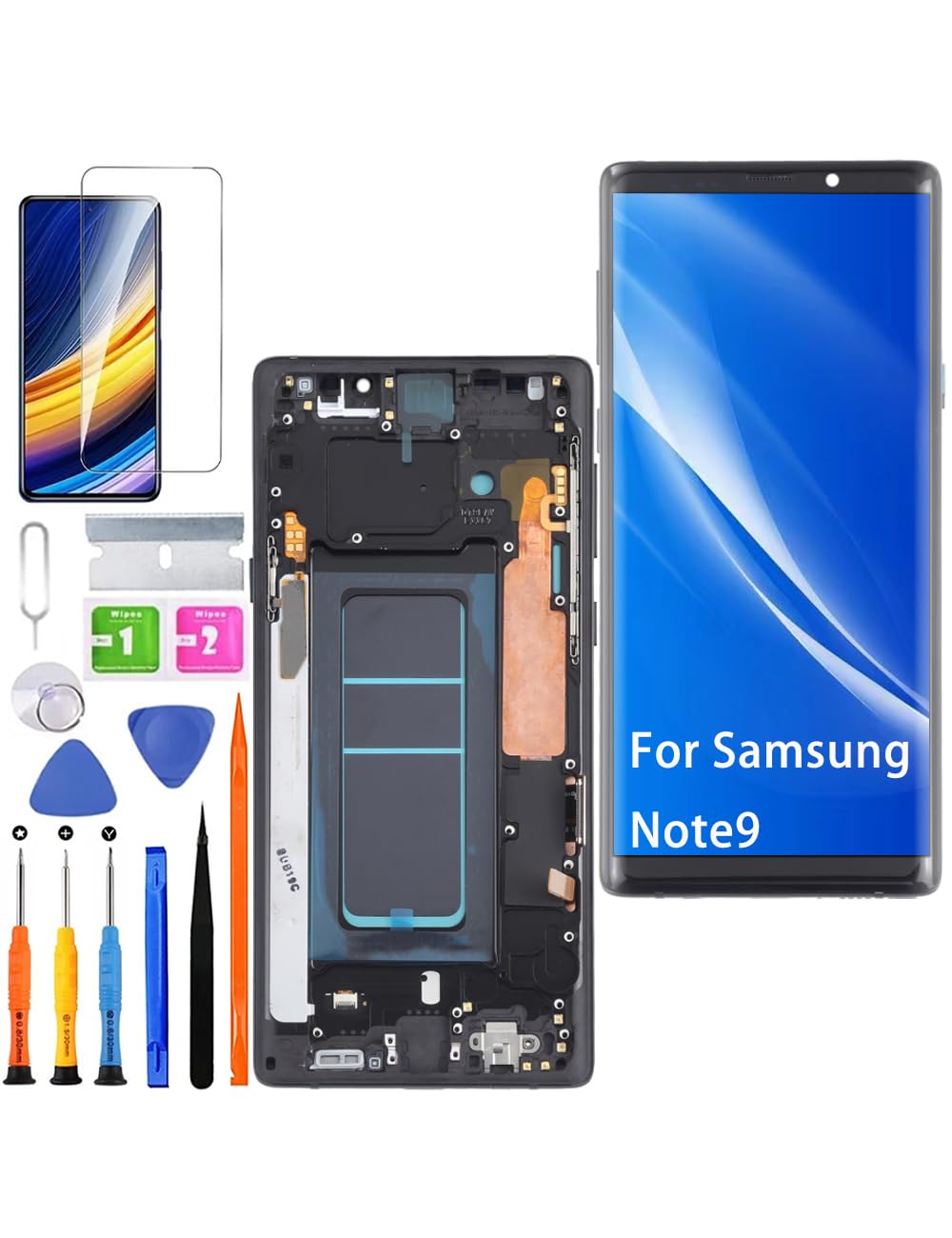 HLYGZX Display Ricambio per Samsung Galaxy Note 9, Nero