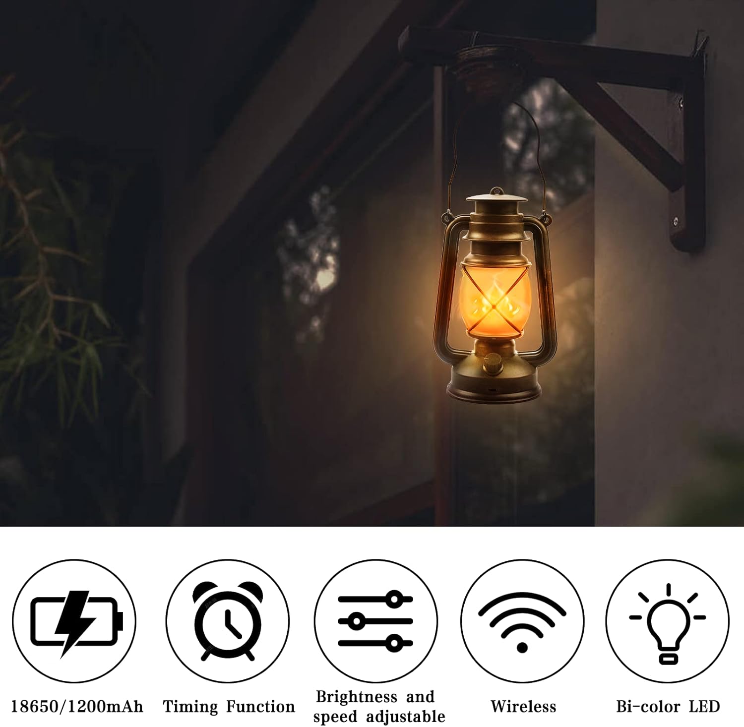 Lanterna da Esterno Vintage LED con Telecomando (2 Pezzi) - immagine 4