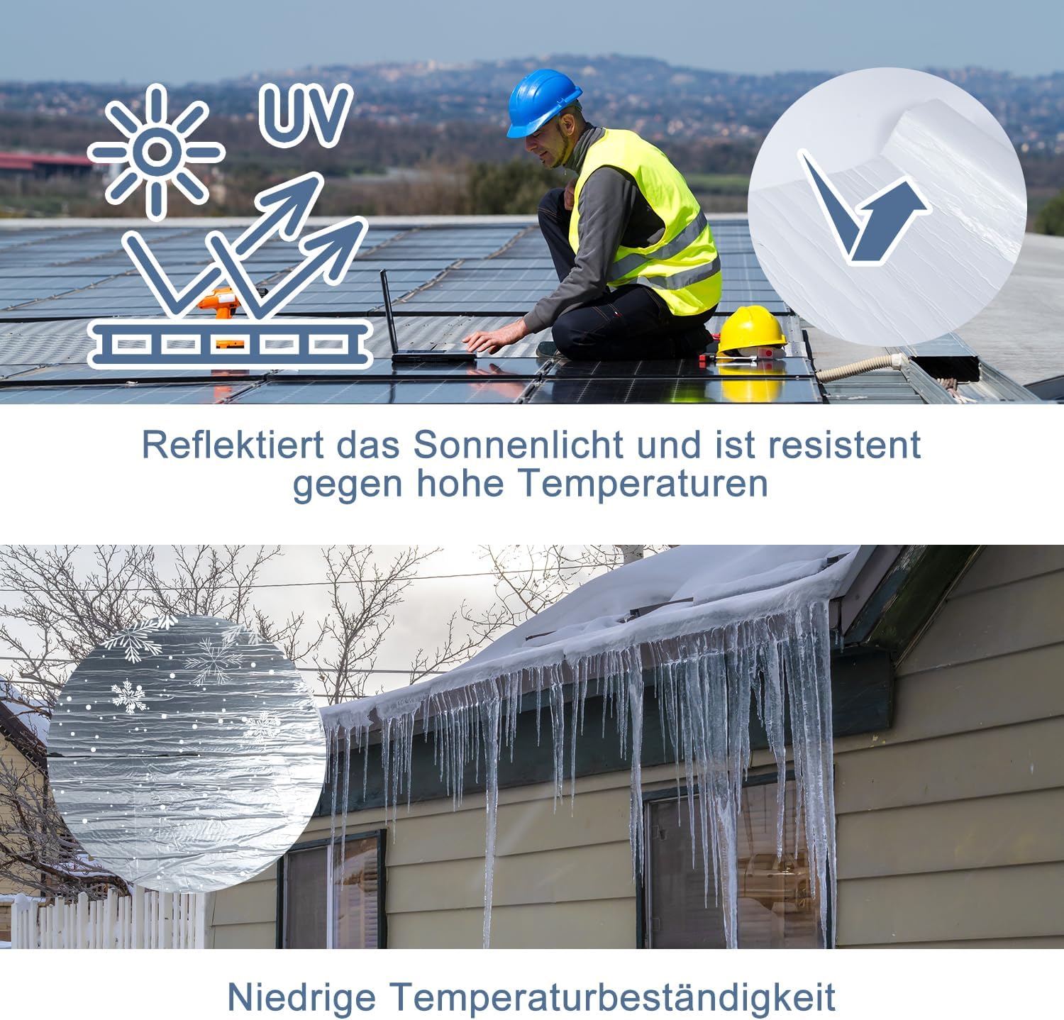 Myoyay Pellicola Autoadesiva per Tetti in Alluminio 10mx1m - immagine 4