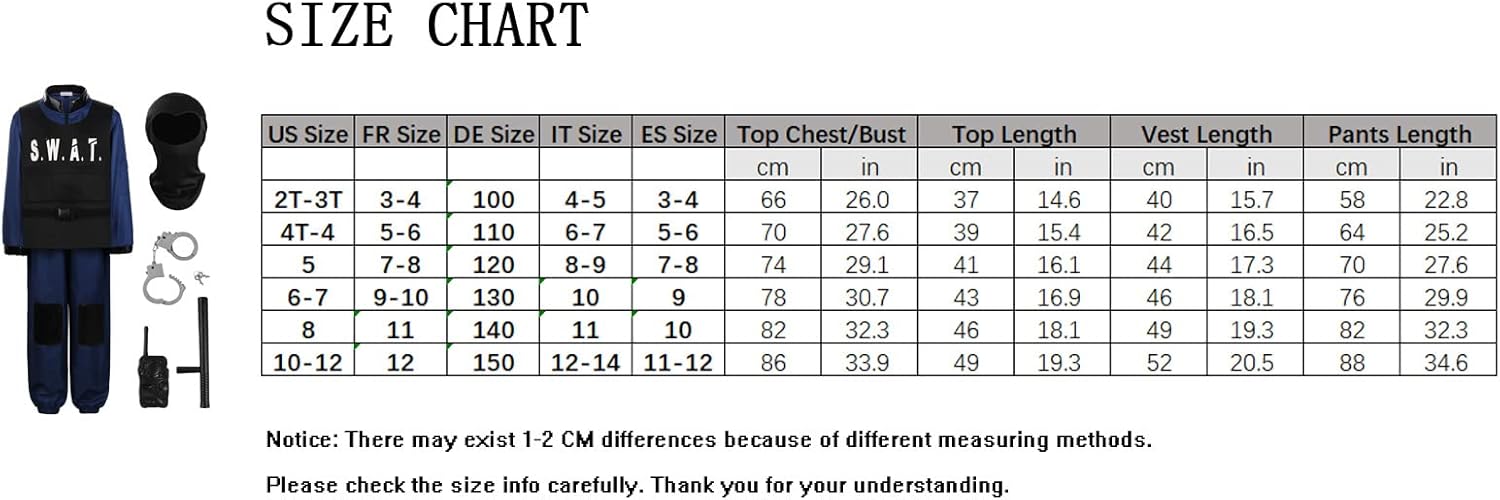 ReliBeauty Costume SWAT Bambino Ragazzo - immagine 3