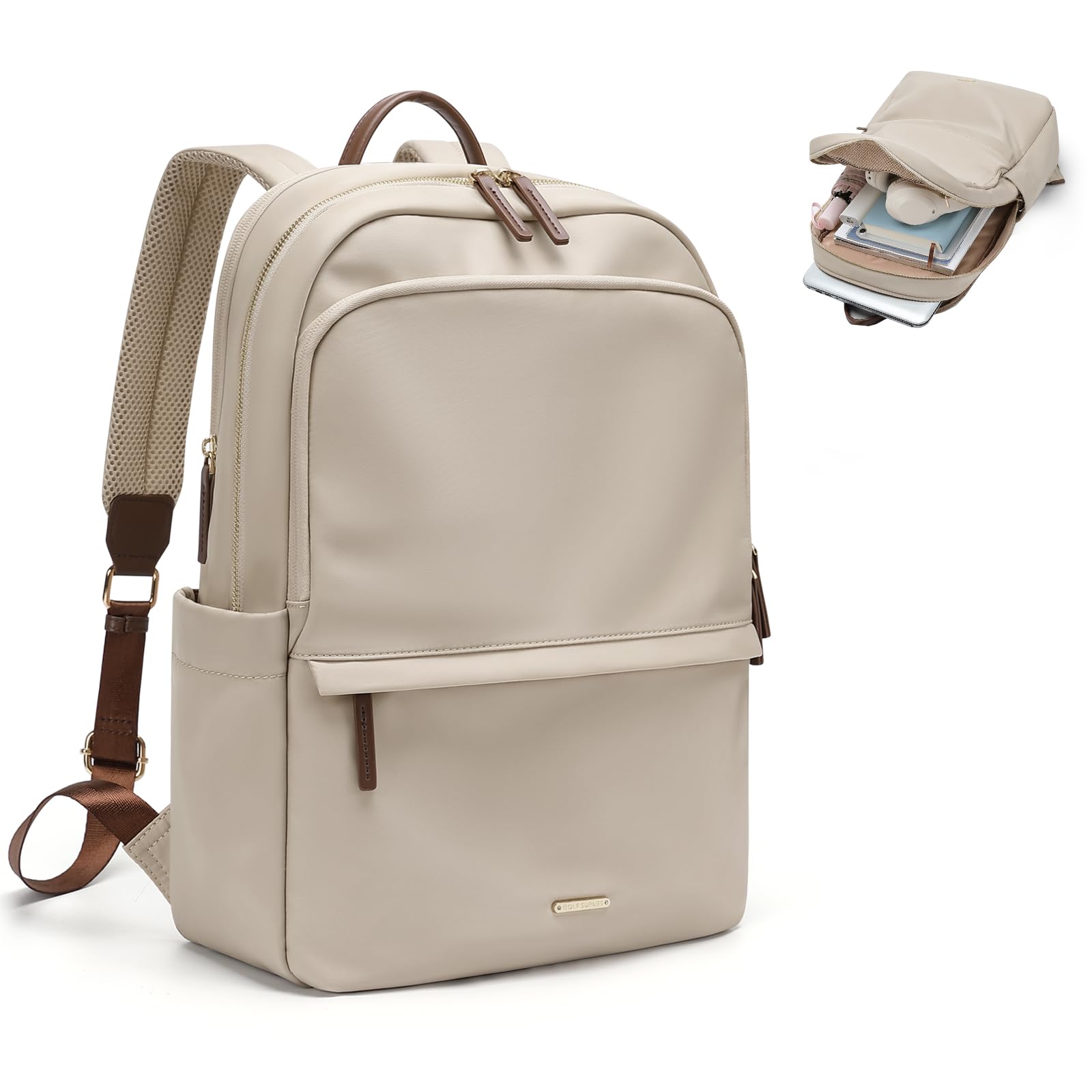 GOLF SUPAGS Zaino Donna Casual Notebook 14 Pollici, Albicocca