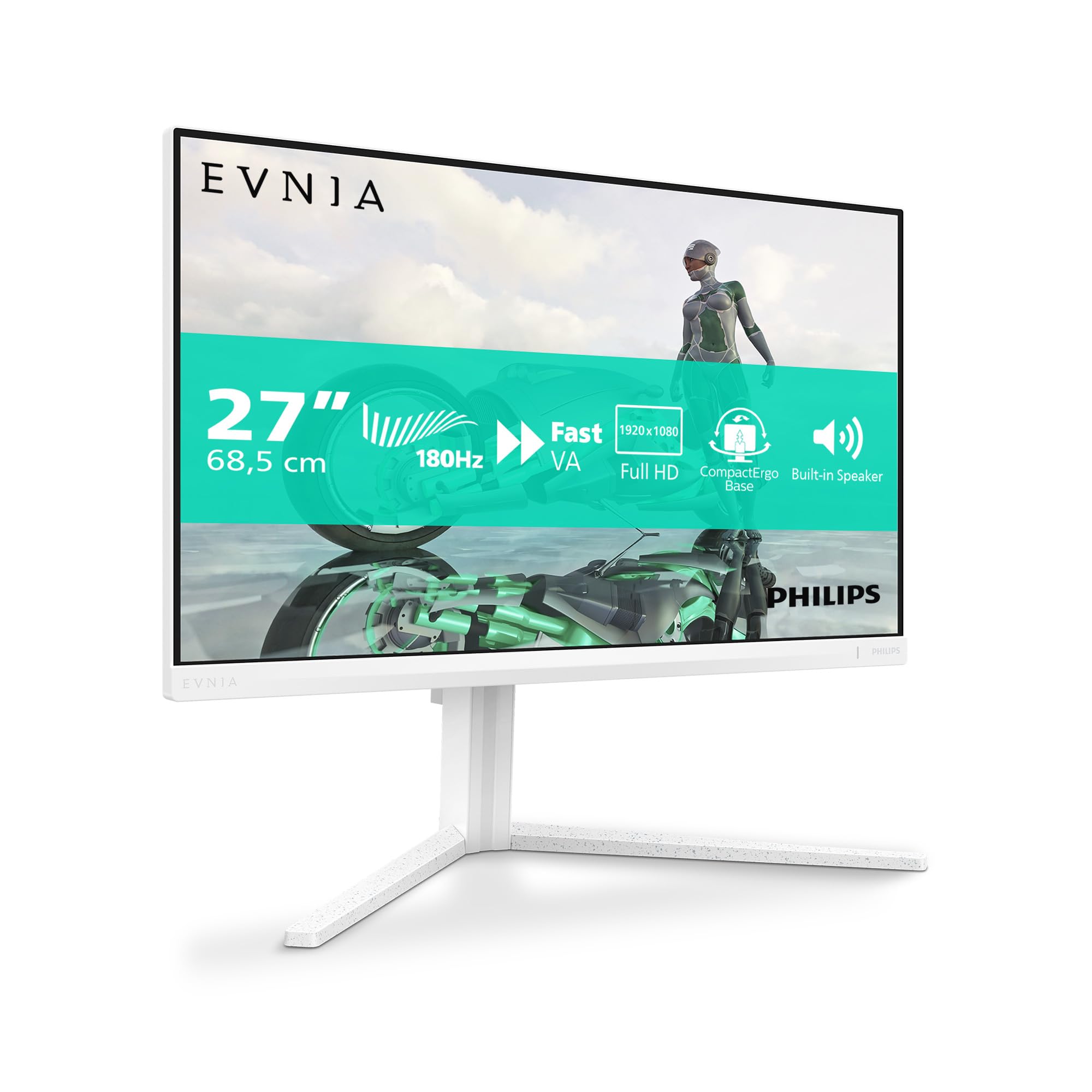 Philips Evnia 27M2N3201A - Monitor Gaming 27" Full HD 180Hz, Bianco