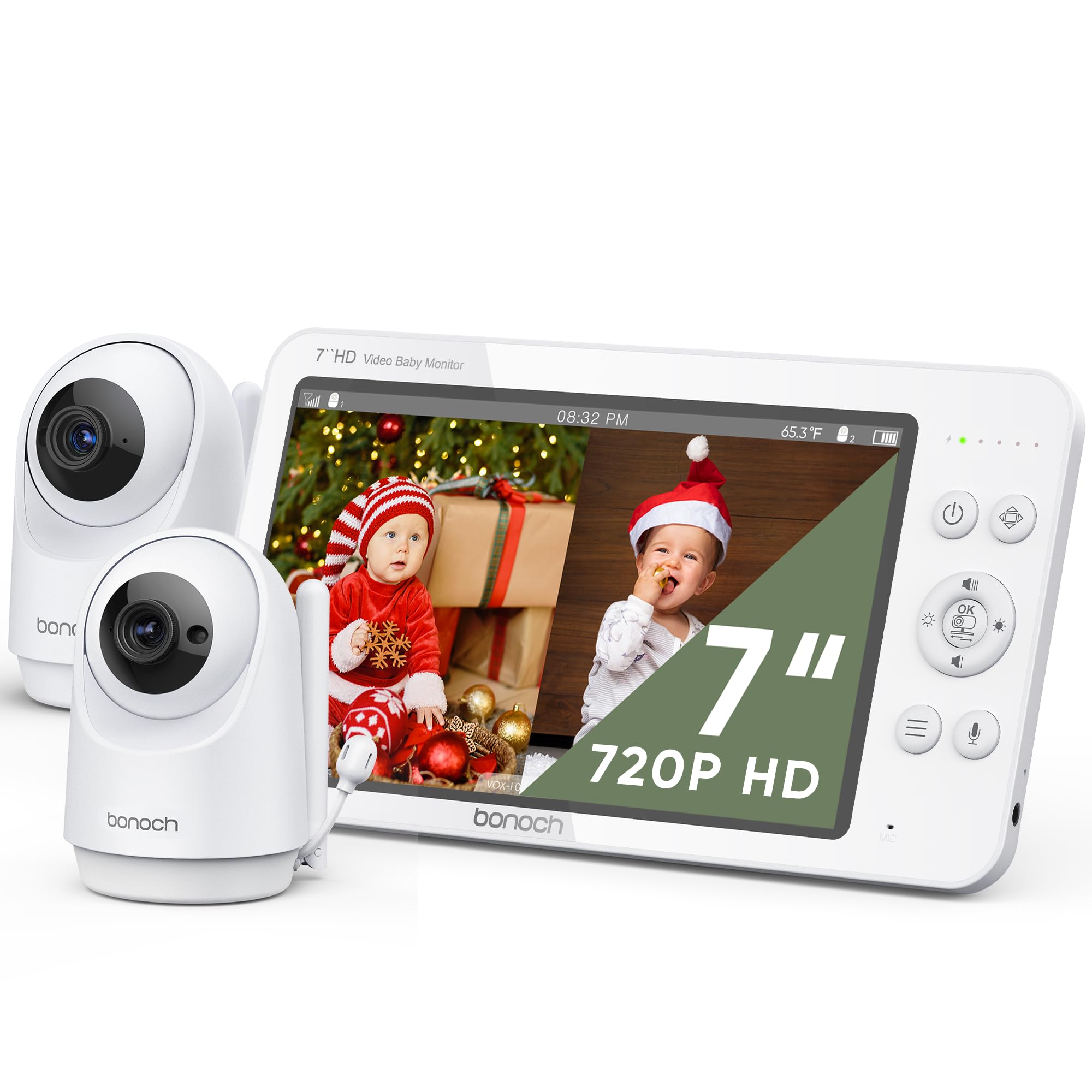 Bonoch Babyphone 7 Pollici con 2 Telecamere 720p