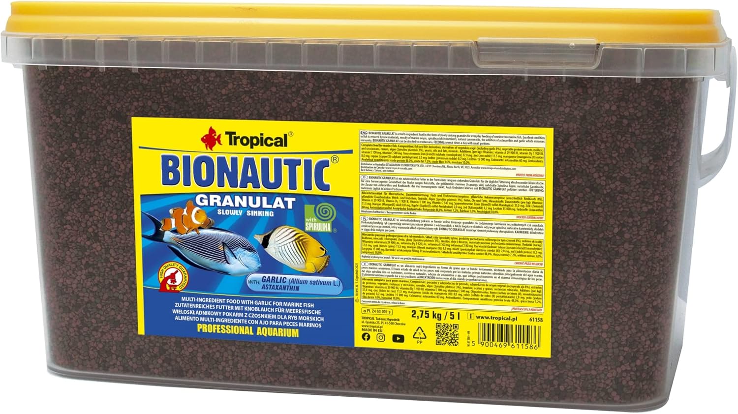 Tropical bionautic Mangime Granulato per Pesci di Mare