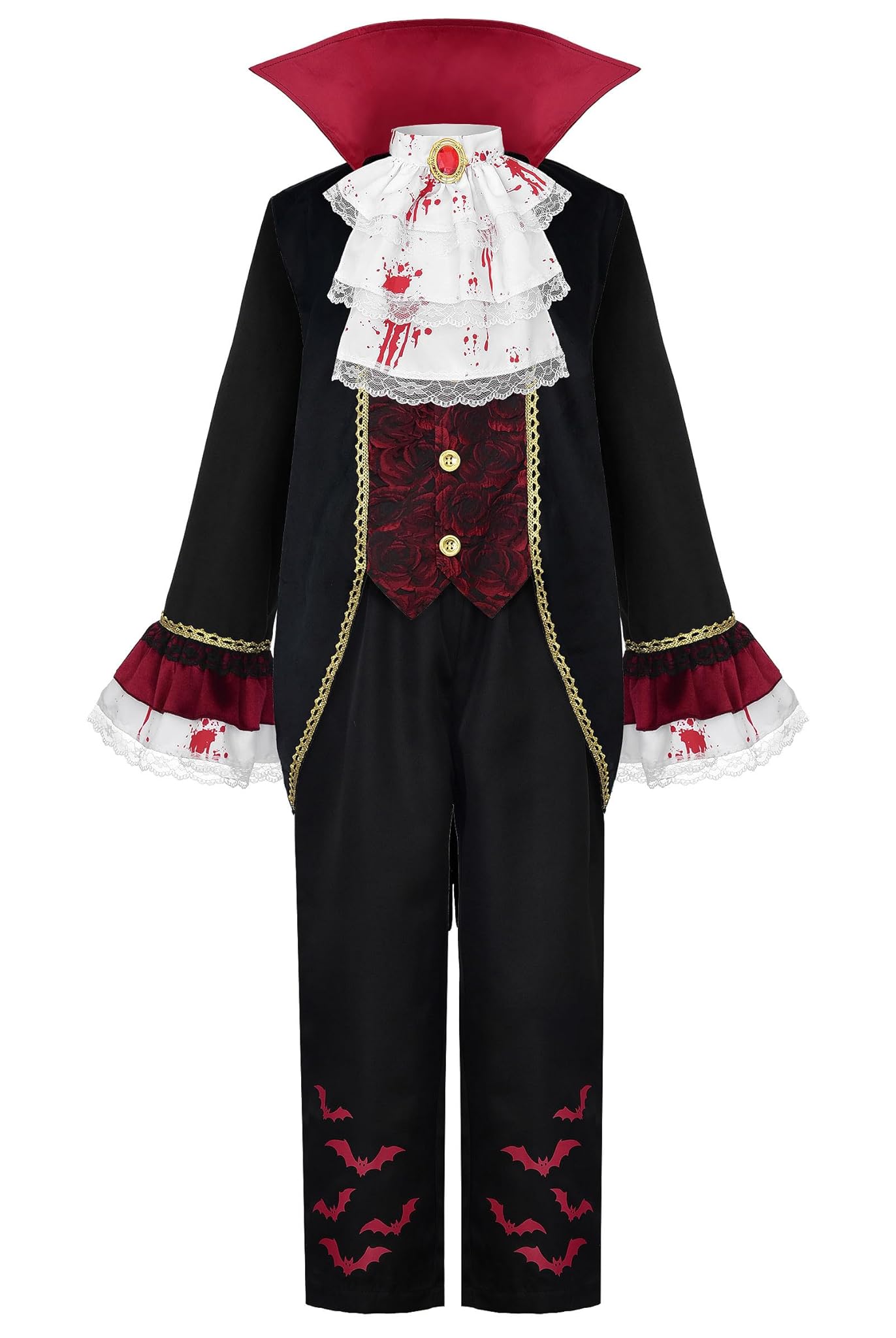 ReliBeauty Vestito Vampiro Bambino Medievale con Sciarpa