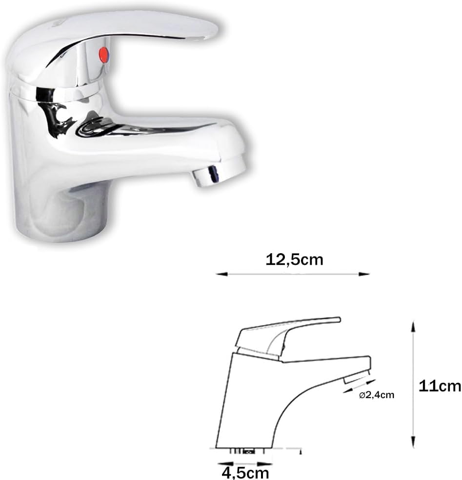 Kit 2 Rubinetti Bagno Lavabo e Bidet Ottone Cromato - immagine 3