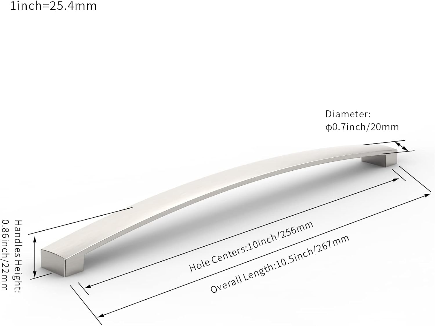 Furniware Maniglia per Armadio 256mm - 10 Pezzi - immagine 4