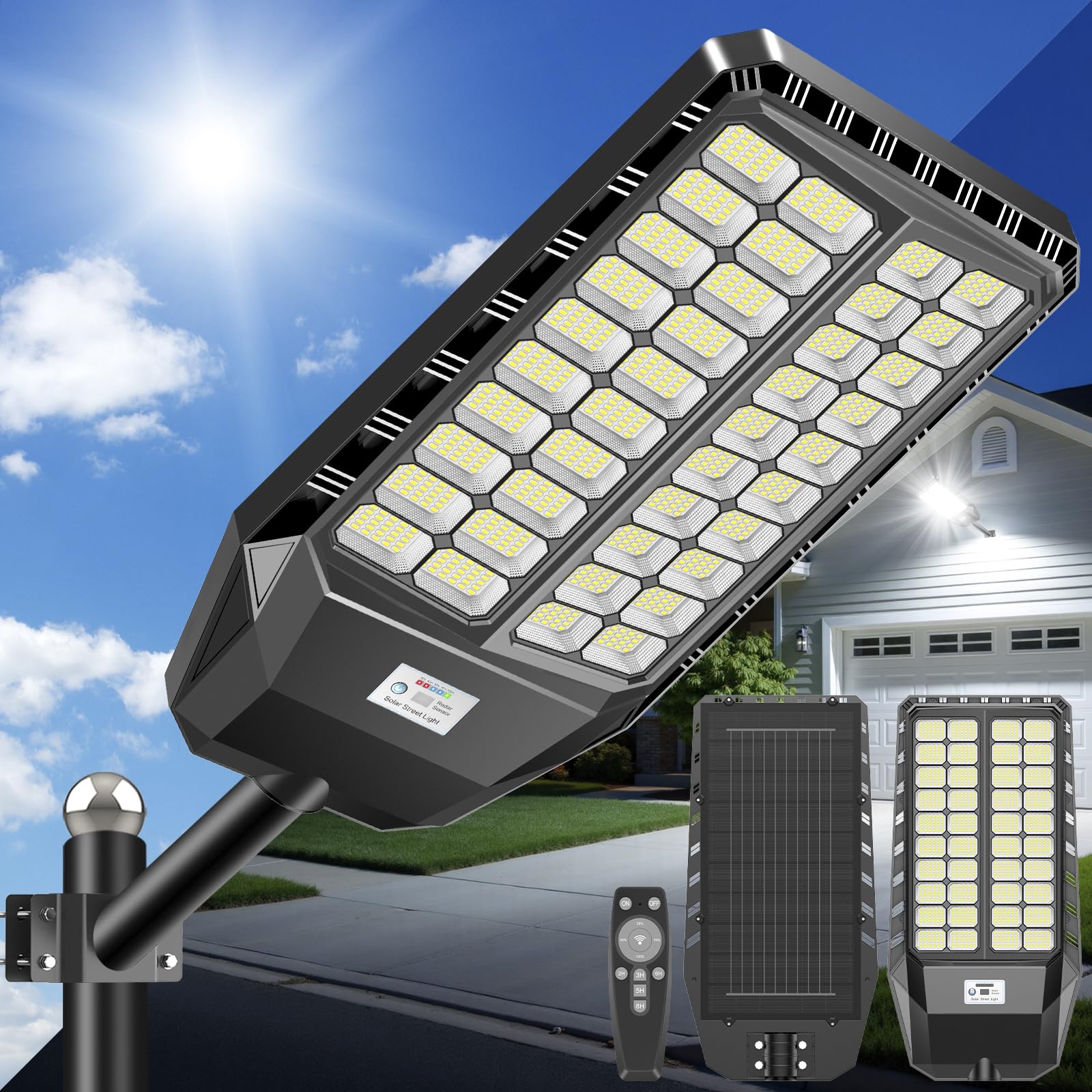 Lampione Solare LED Esterno 8000W 1440 PRO, IP67