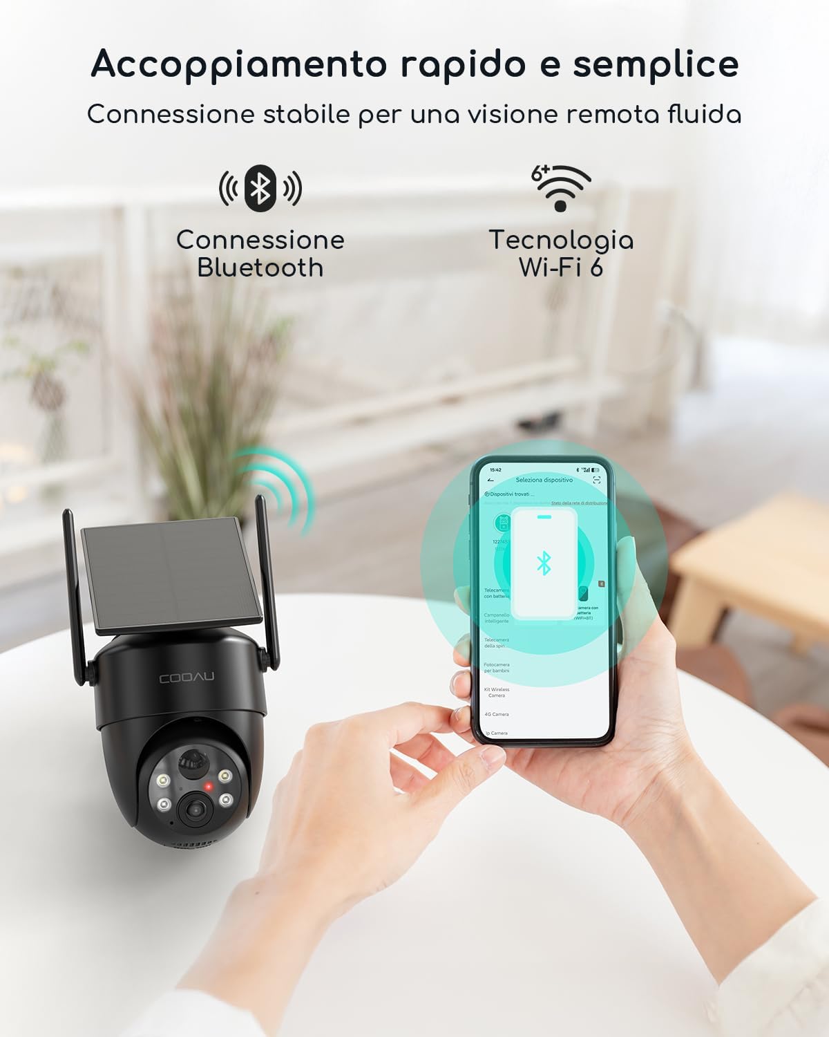 Cooau 2K Telecamera Wi-Fi Esterno Senza Fili - immagine 6