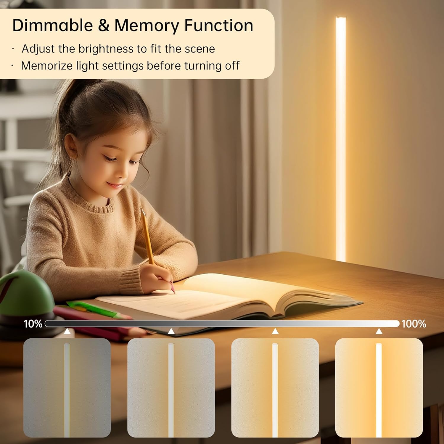 Hzitcigm Lampada da Terra LED Dimmerabile con Telecomando - immagine 3