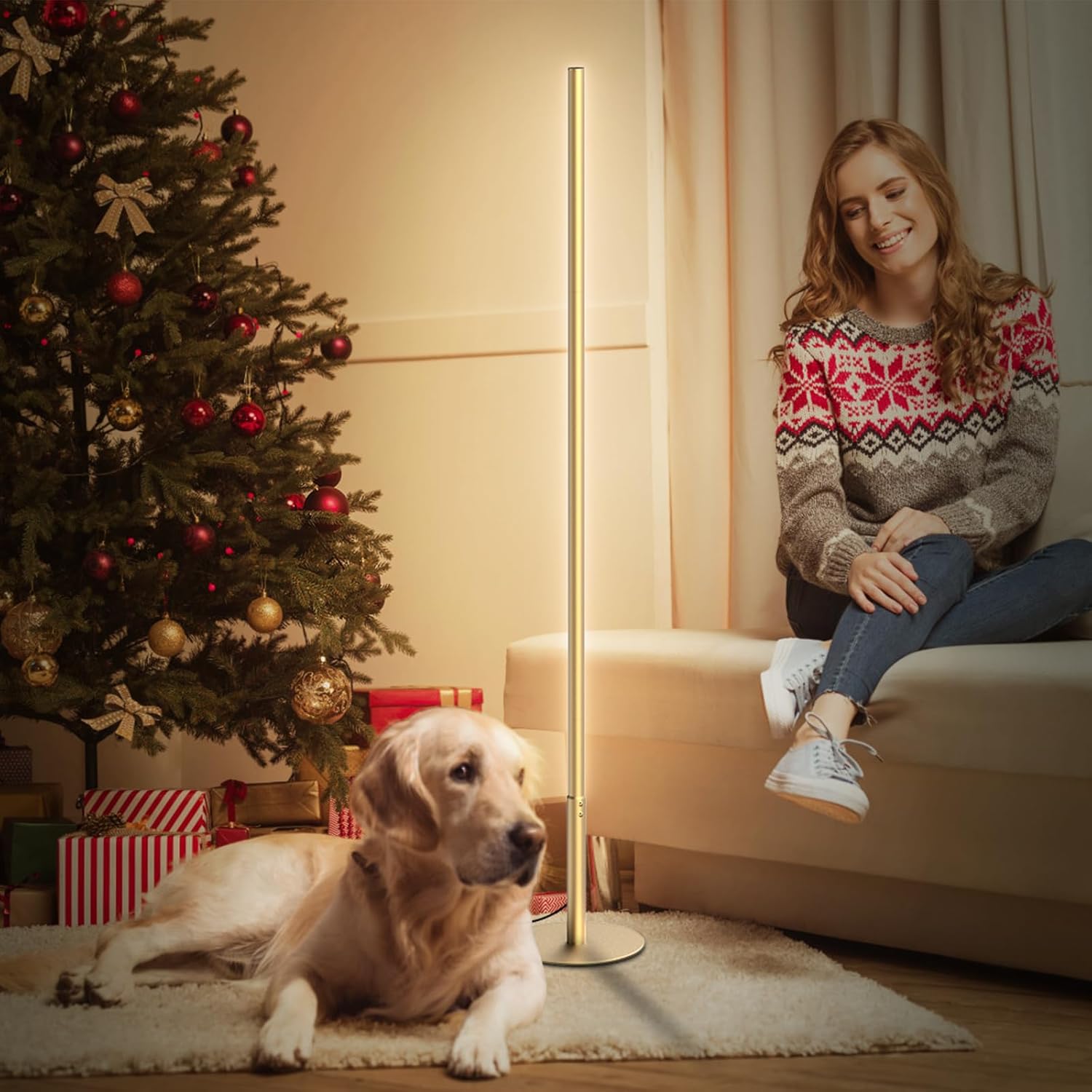 Hzitcigm Lampada da Terra LED Dimmerabile con Telecomando - immagine 7