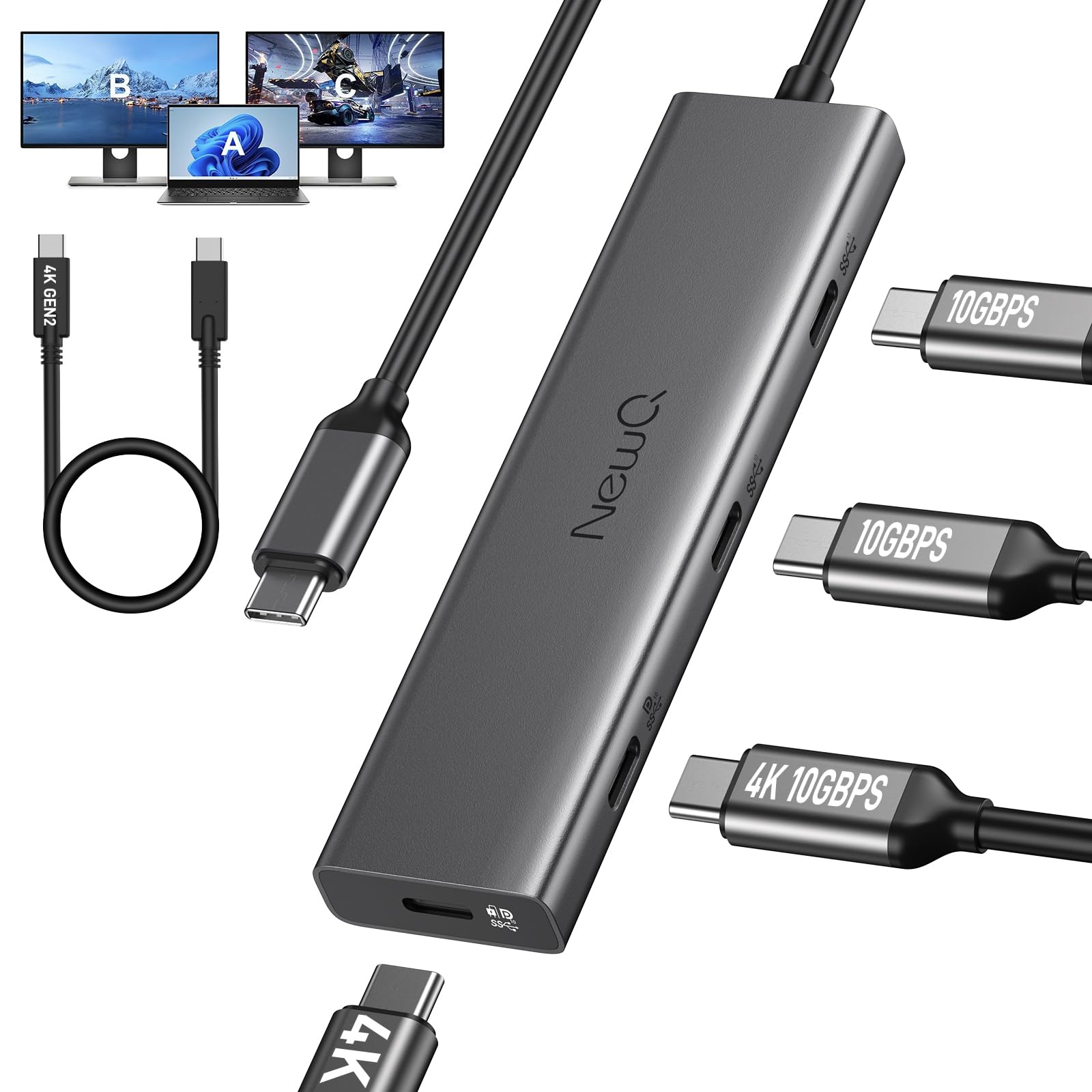 Hub USB-C per Monitor con Doppio Display 4K