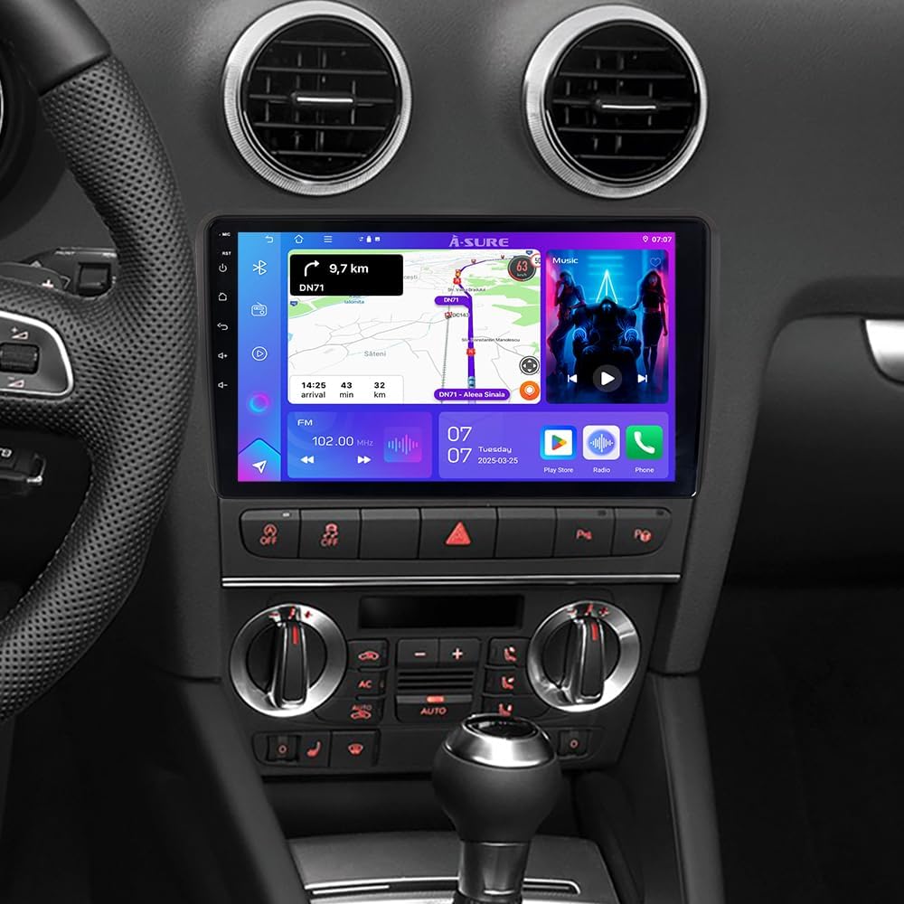 Autoradio Android 15 per Audi A3 S3 RS3 8P 8V 9" IPS, Nero - immagine 1
