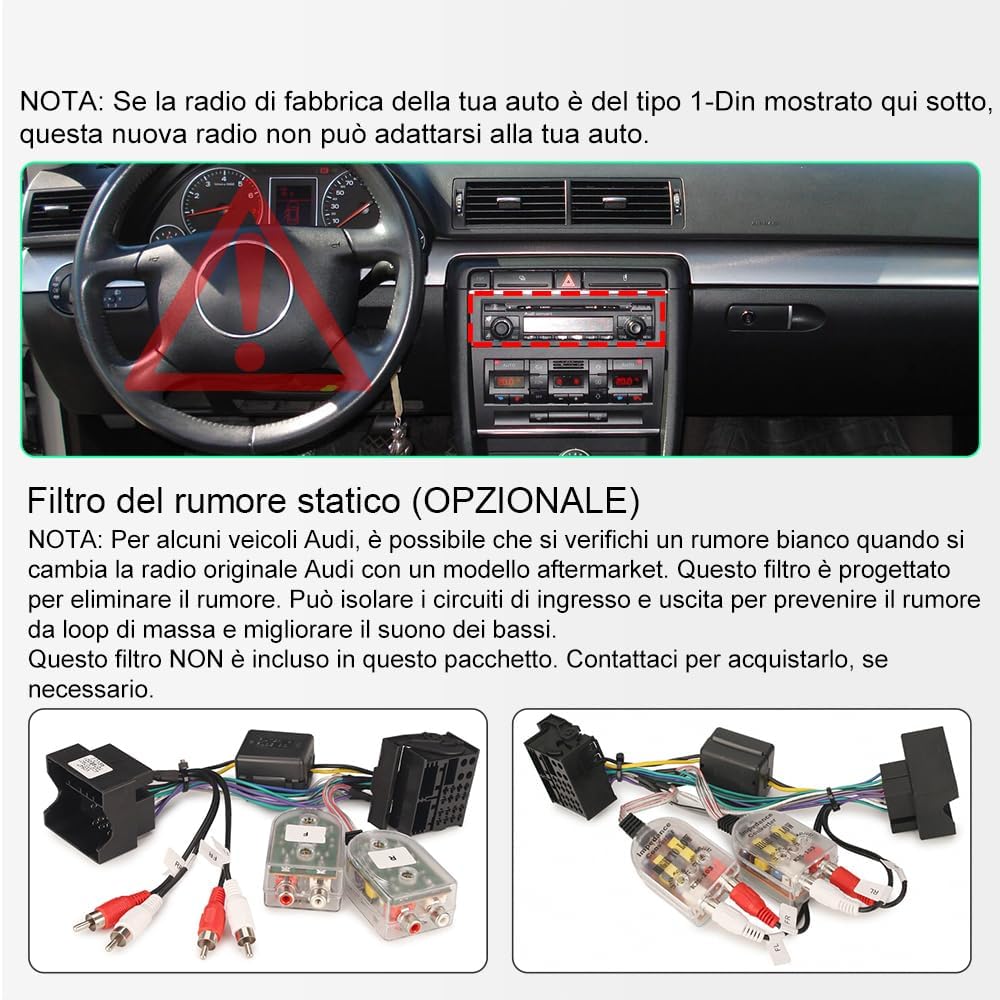 Autoradio Android 15 per Audi A3 S3 RS3 8P 8V 9" IPS, Nero - immagine 3