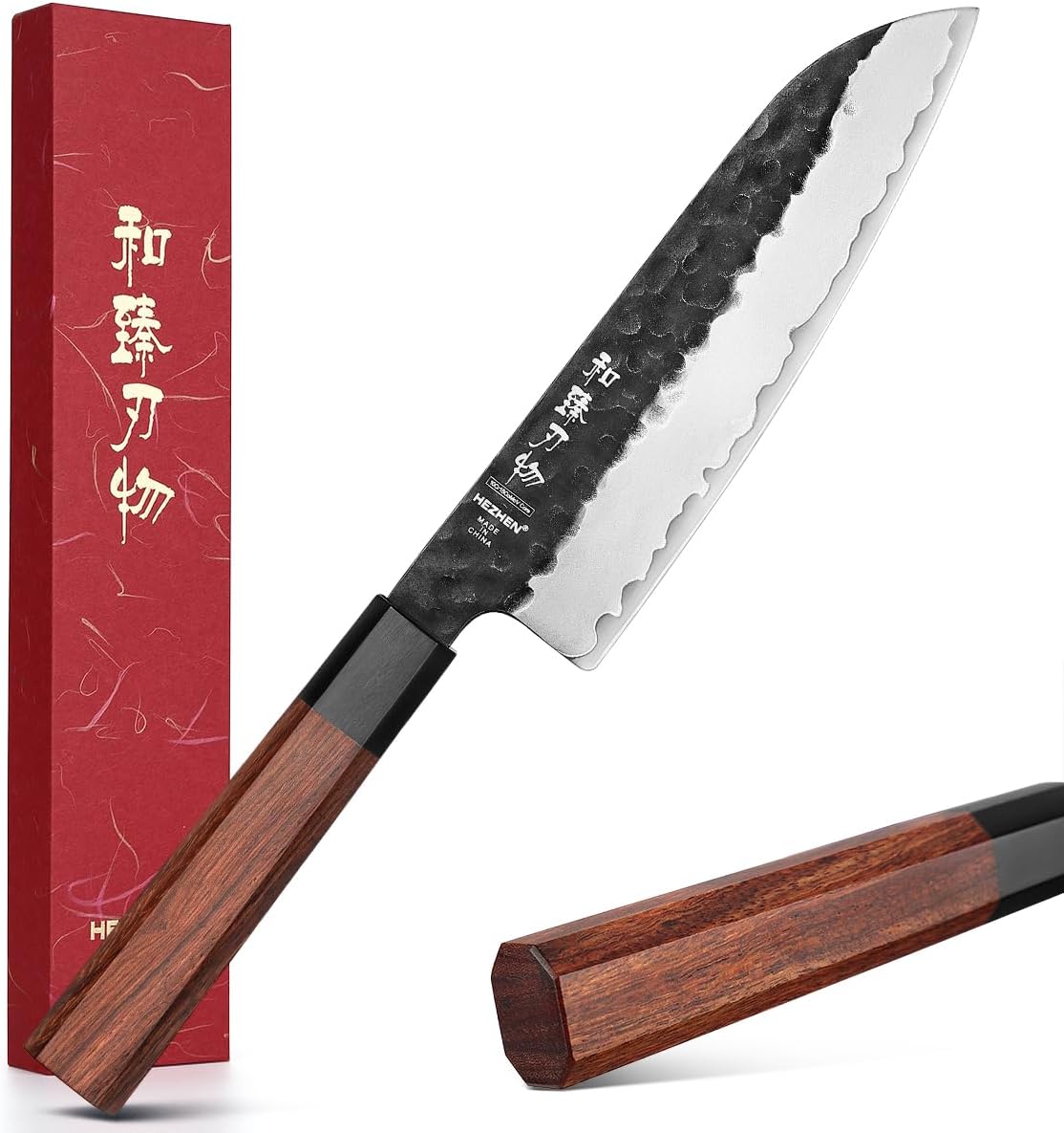 Hezhen Coltello Santoku 18,5cm Acciaio Rivestito - immagine 1
