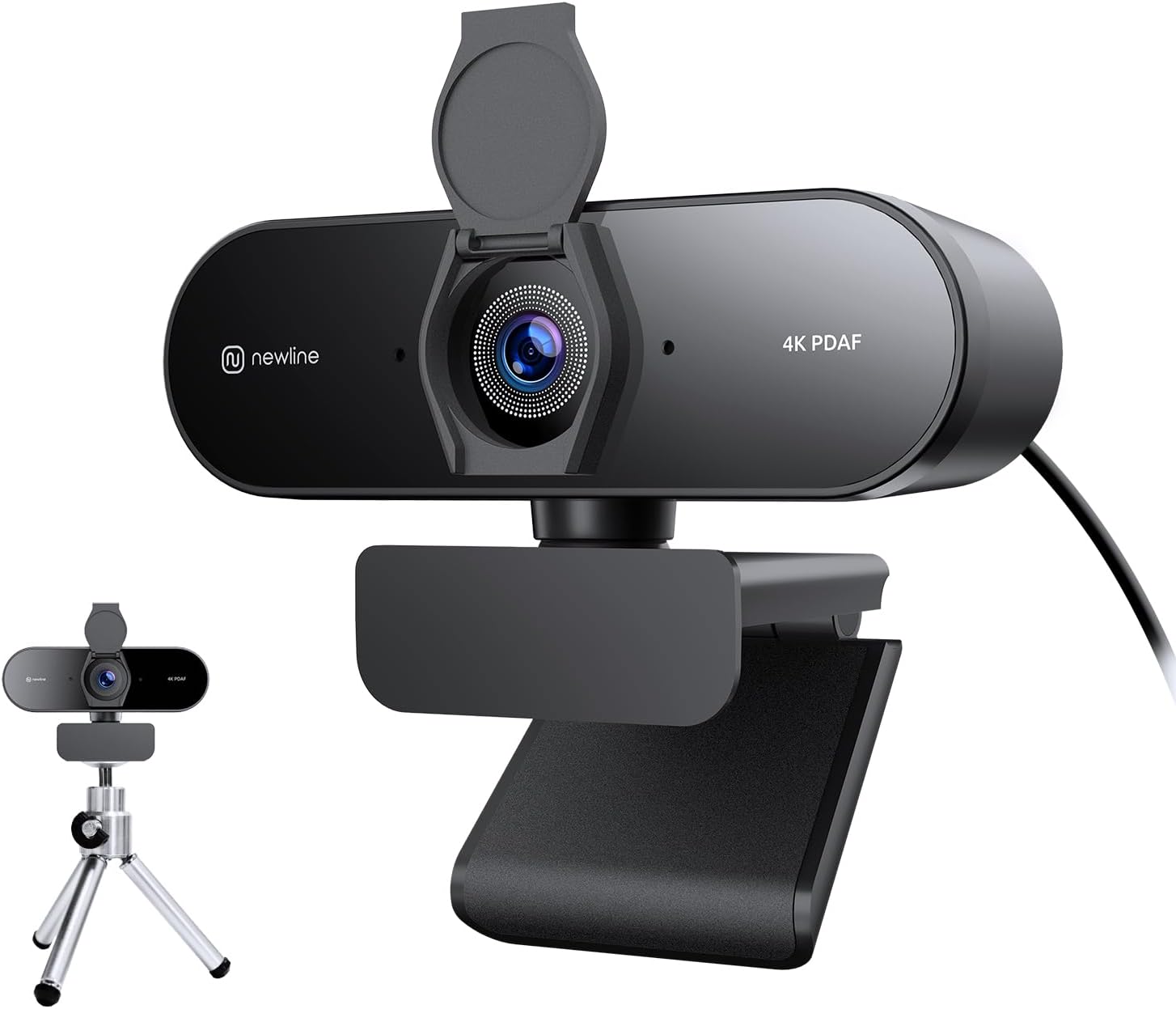 N Newline Webcam PC 4K con 2 Microfoni e Treppiede - immagine 1