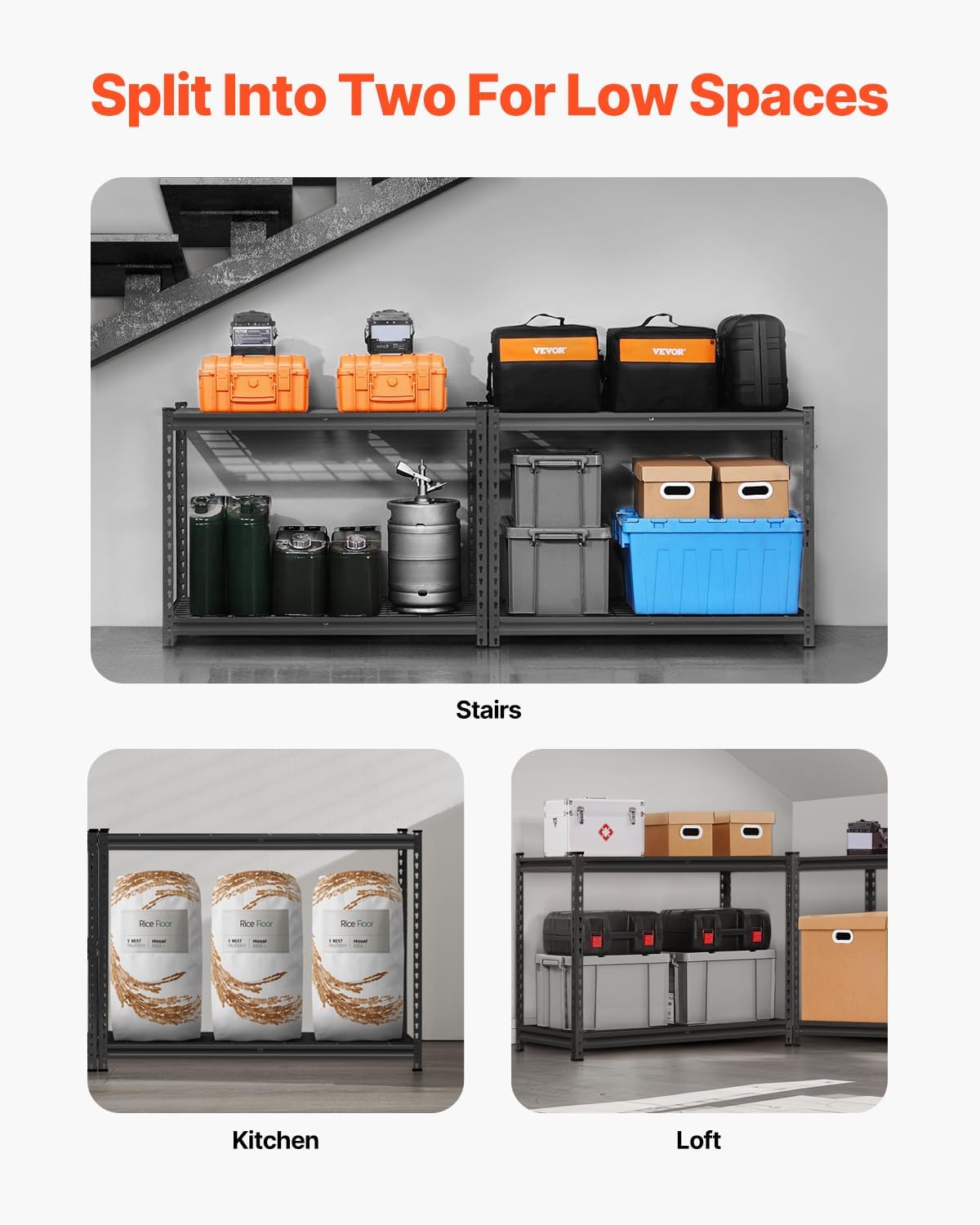 Vevor Scaffale Portaoggetti con 4 Ripiani 1089 kg - immagine 6