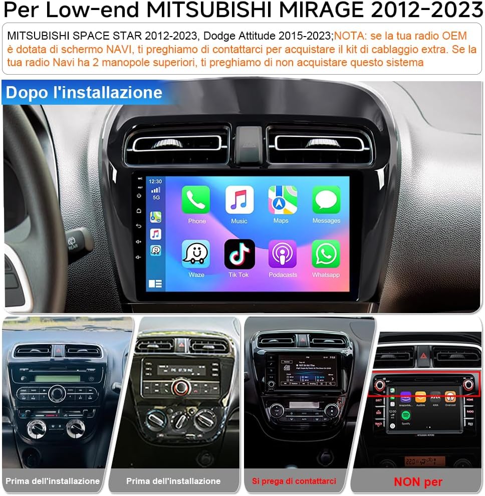 Autoradio 2 DIN Android 15 9" per Mitsubishi Space Star - immagine 2