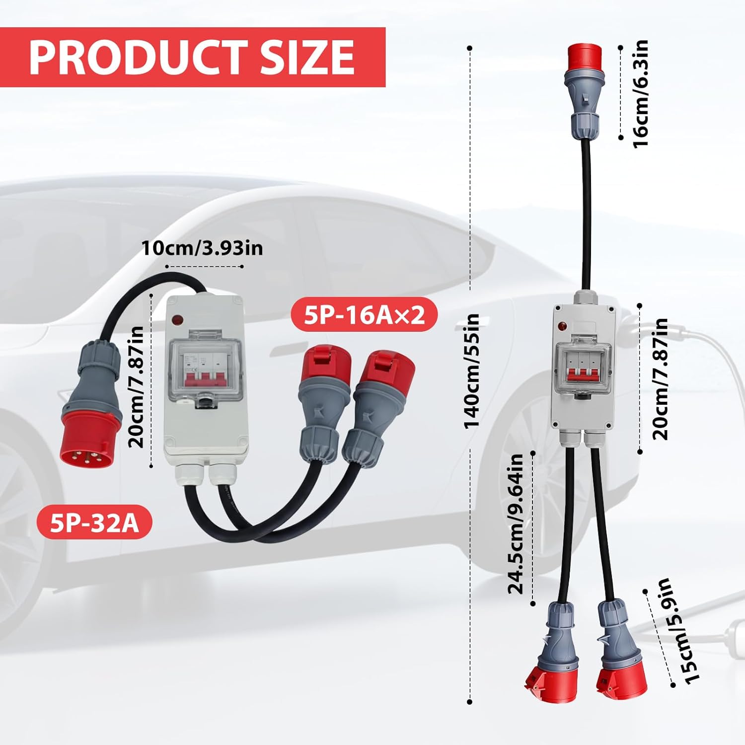 Adattatore CEE 32A a 16A con Schuko 0.5m - immagine 5
