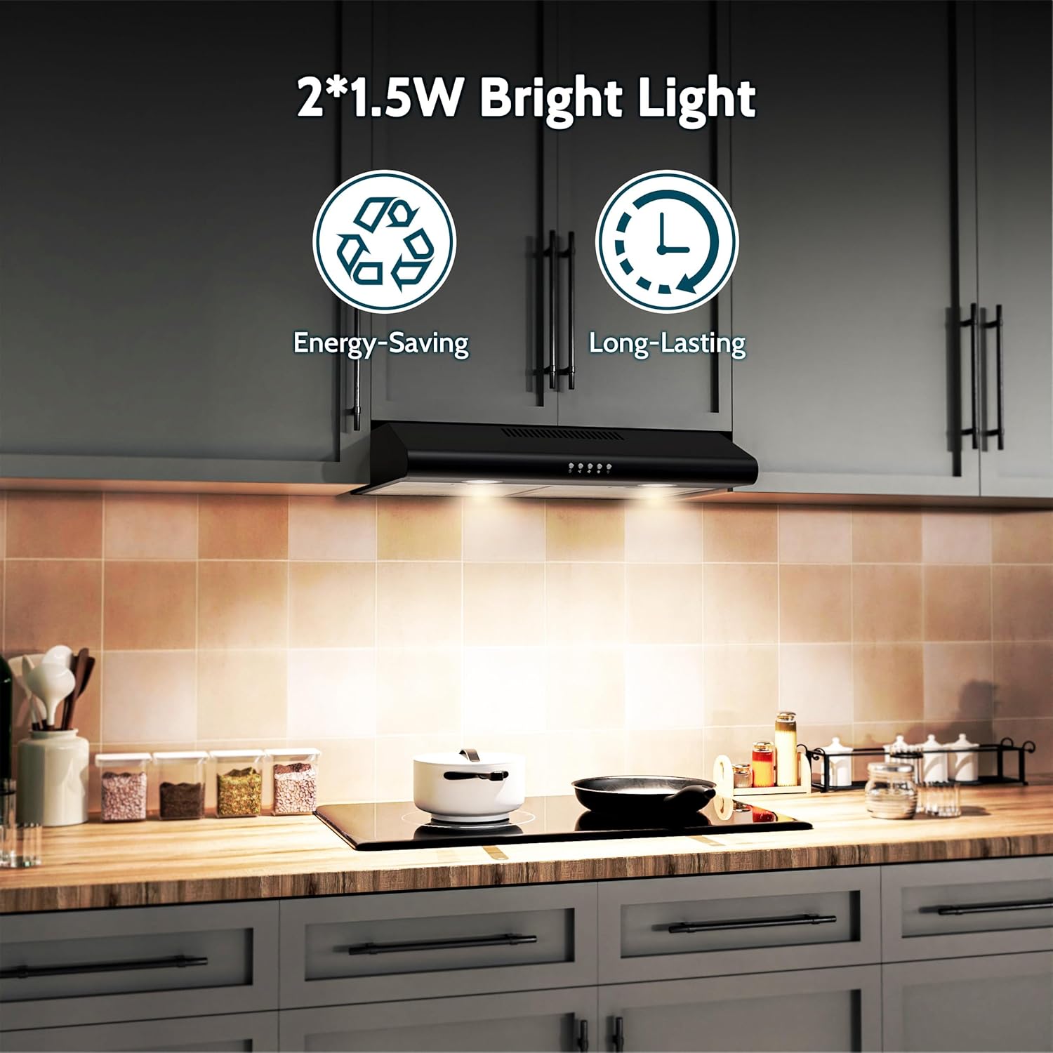 Firegas Cappa Aspirante Sottopensile 60cm, Nera - immagine 4