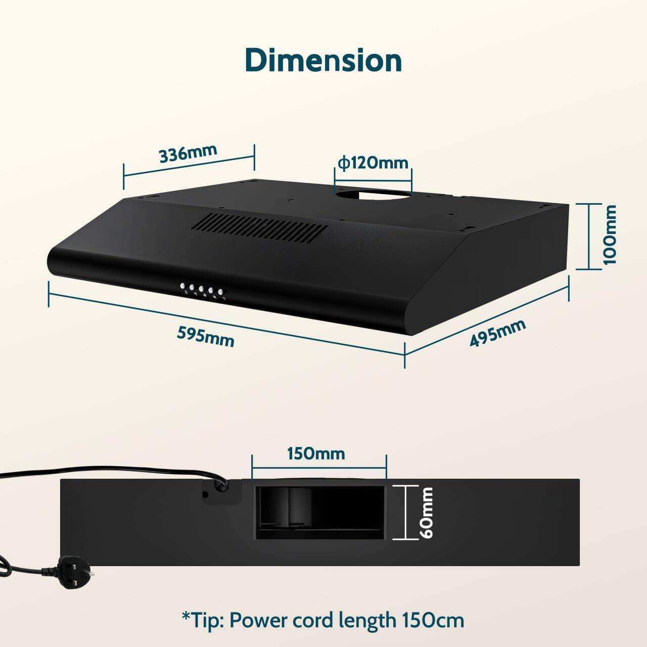 Firegas Cappa Aspirante Sottopensile 60cm, Nera - immagine 8