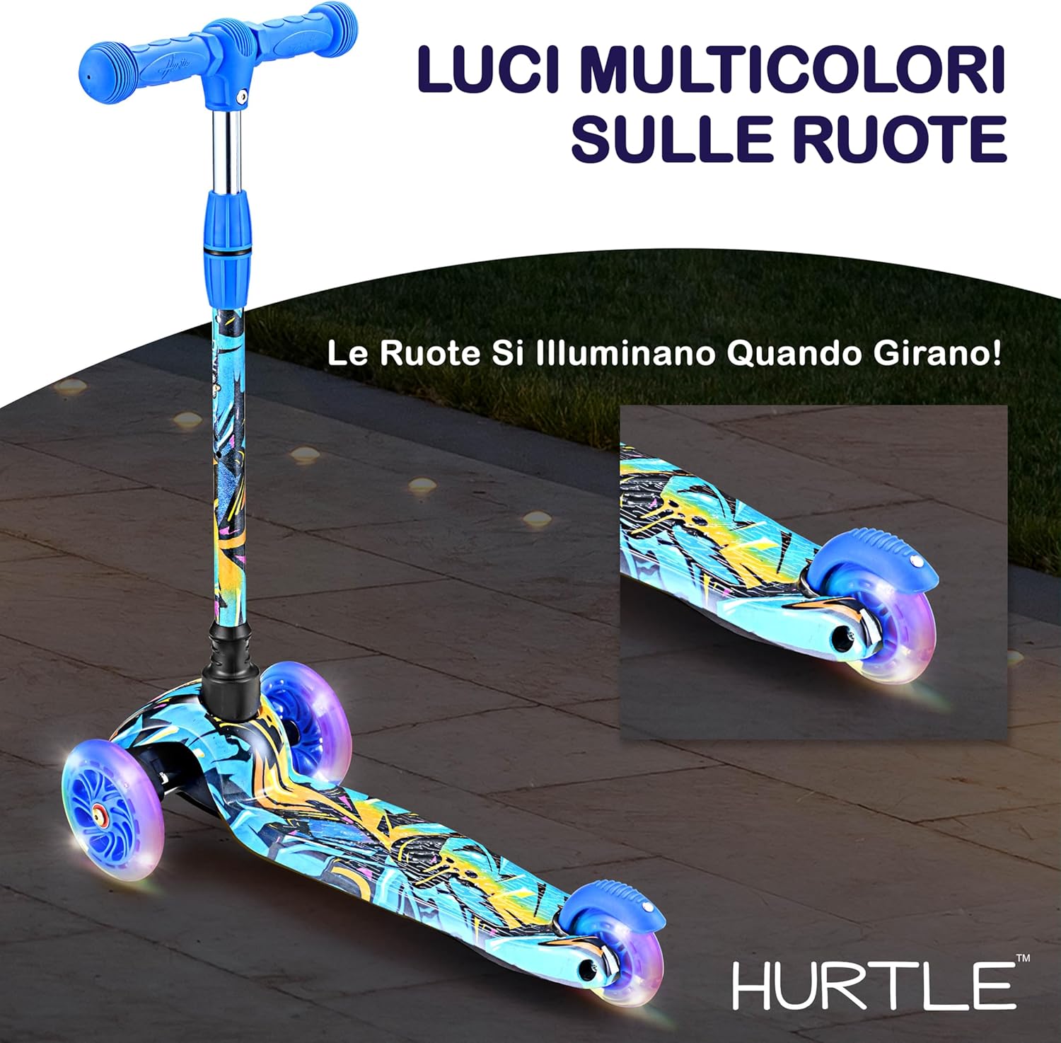 Hurtle Monopattino 3 Ruote con Luci LED - immagine 5