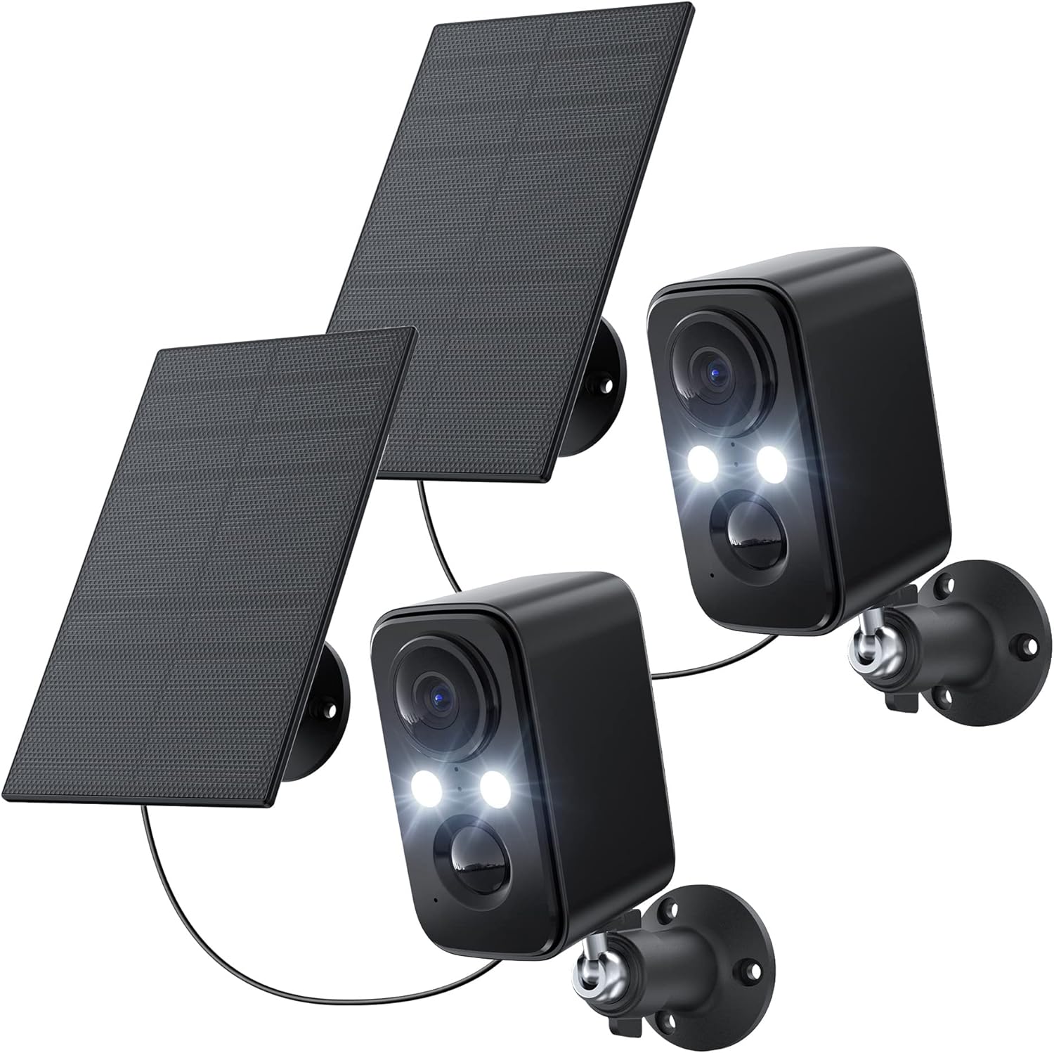 Ihoxtx Telecamera Wifi Esterno con Pannello Solare (2 Pezzi) - immagine 1