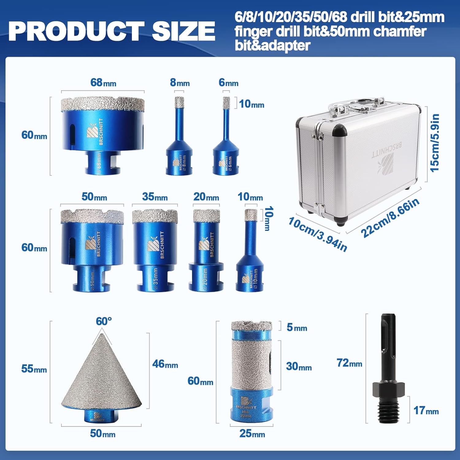 Brschnitt Set di Punte Diamantate per Piastrelle - immagine 2
