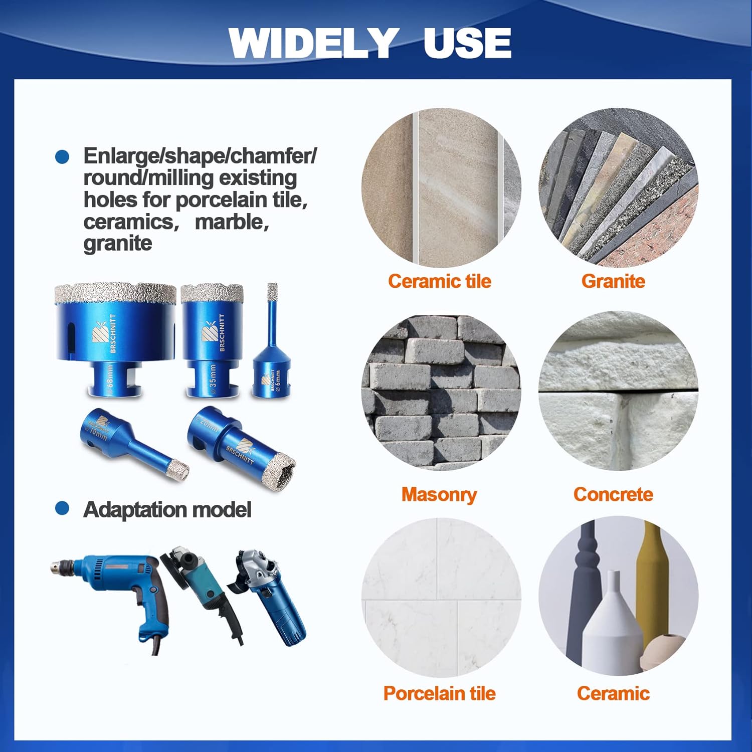 Brschnitt Set di Punte Diamantate per Piastrelle - immagine 3