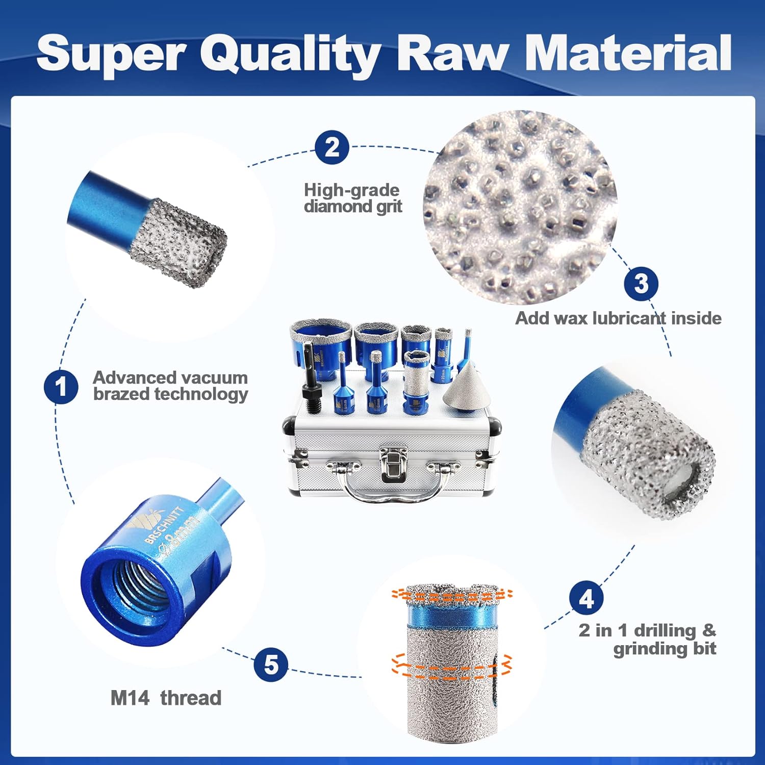 Brschnitt Set di Punte Diamantate per Piastrelle - immagine 6
