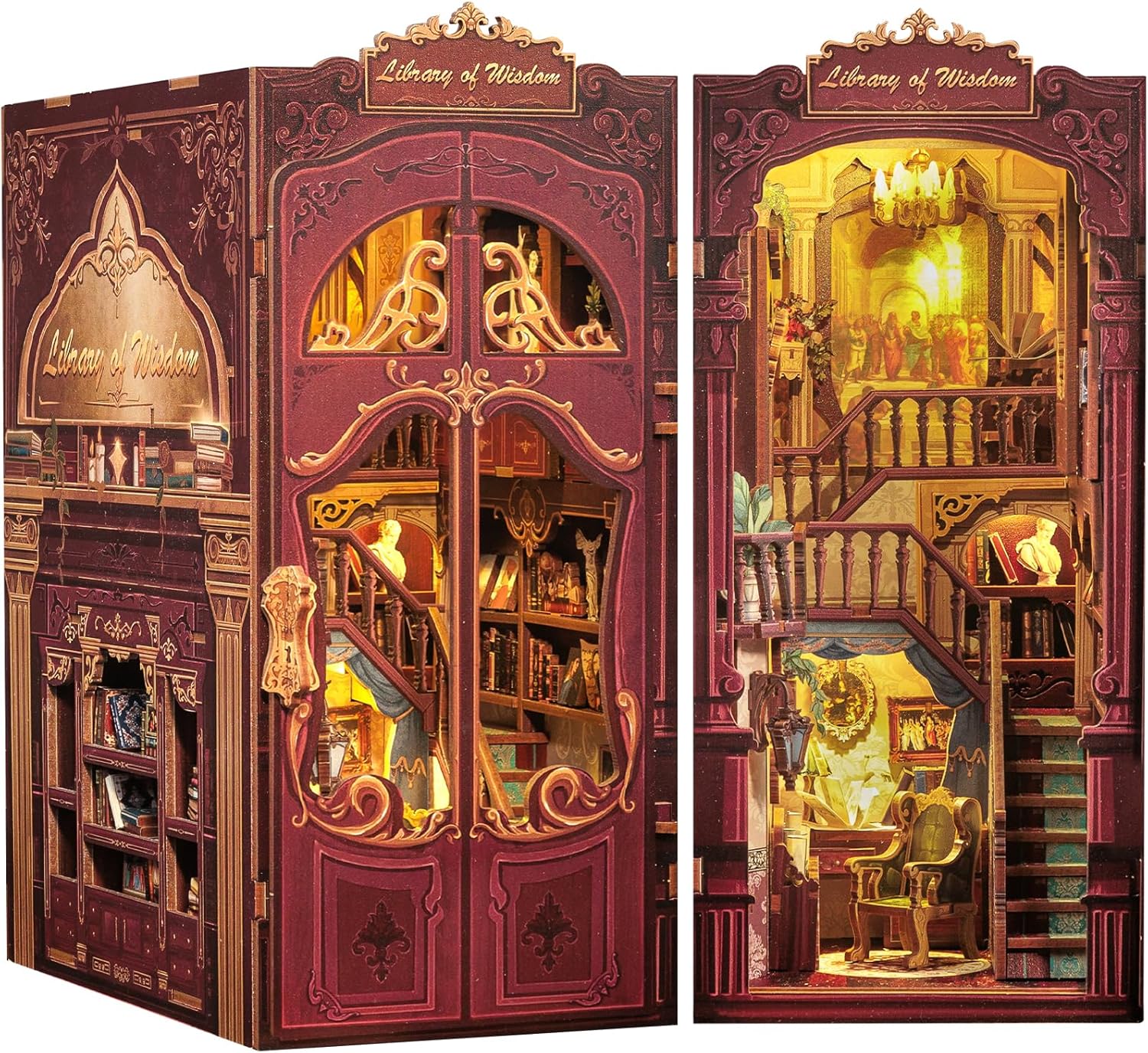 CUTEBEE Book Nook - Kit Fai da Te Miniatura Library of Wisdow - immagine 1