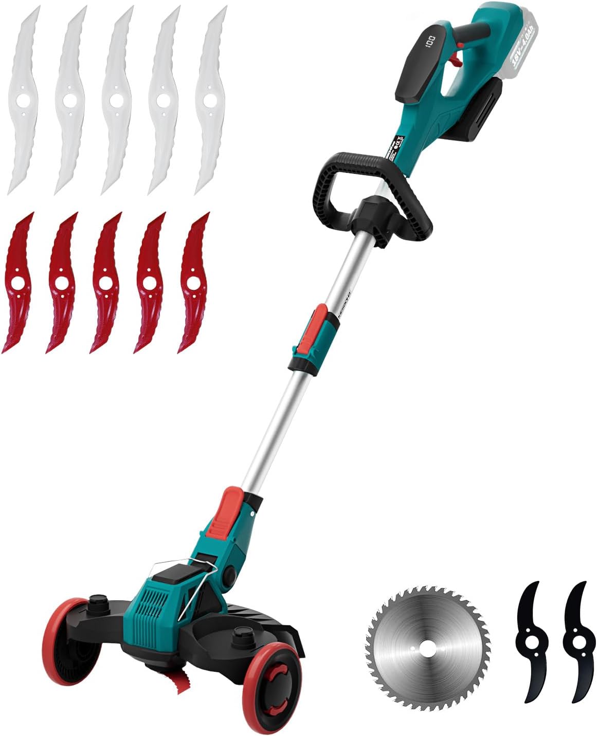 Kiesbohr Tagliaerba a Batteria 3 in 1 (senza batteria)