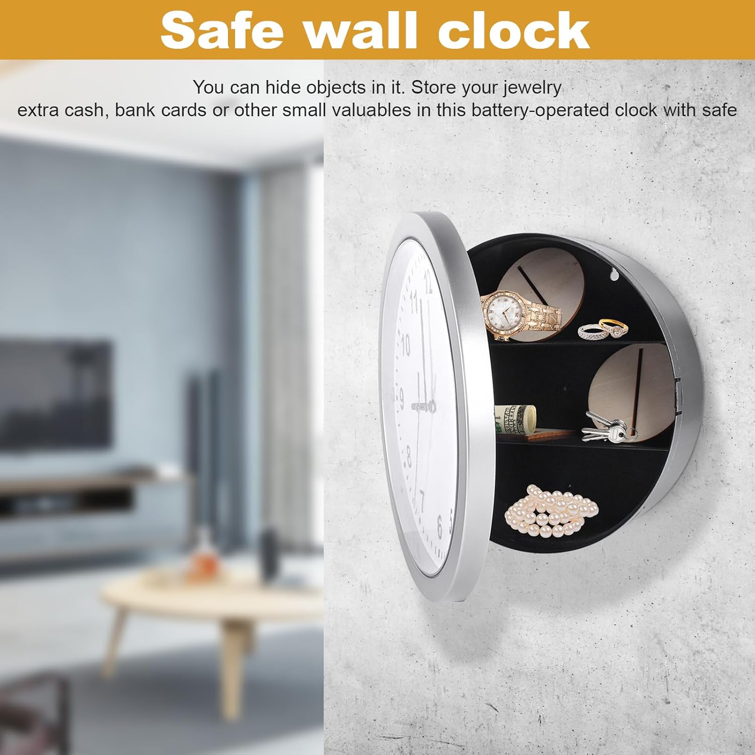 Orologio da Parete con Scomparto Nascosto - immagine 2