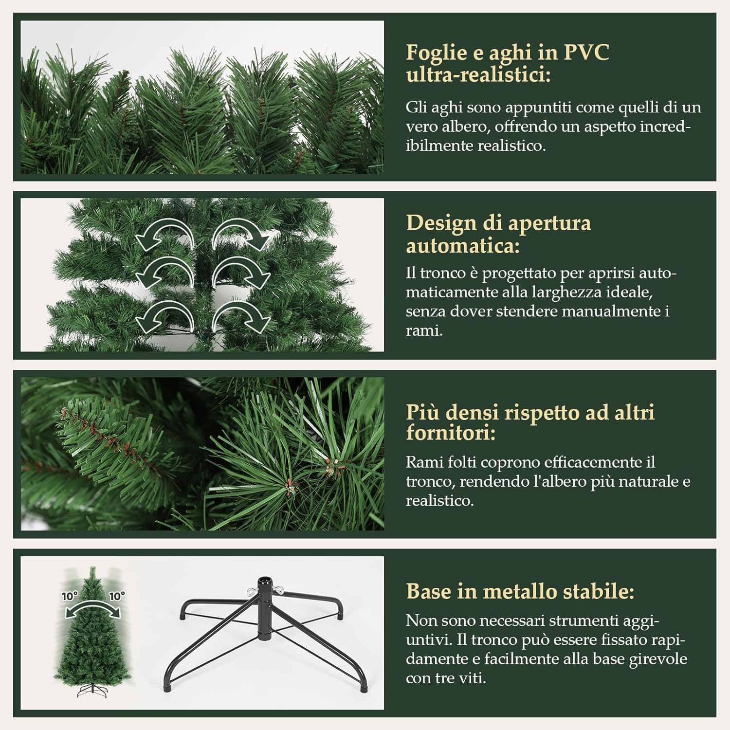 Salcar Albero di Natale Artificiale 180 cm - immagine 4