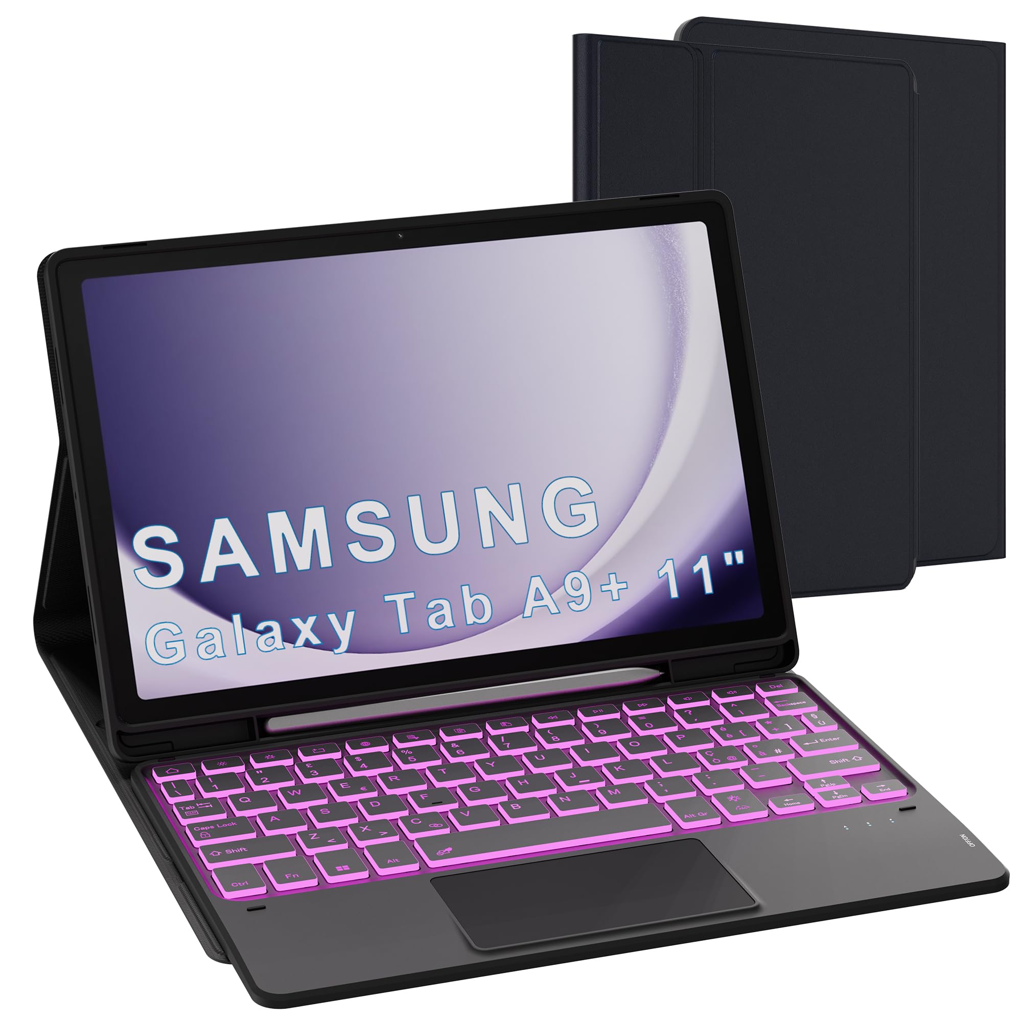 Custodia Tastiera per Samsung Galaxy Tab A9+ 11" Nero