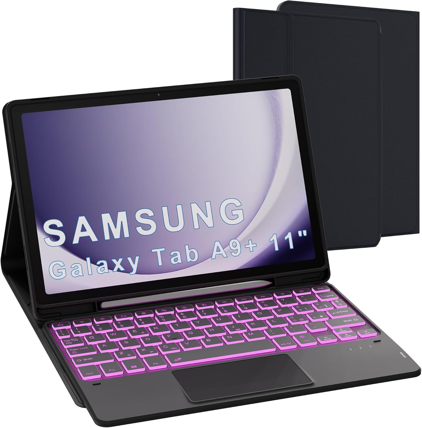 Custodia Tastiera per Samsung Galaxy Tab A9+ 11" Nero - immagine 1