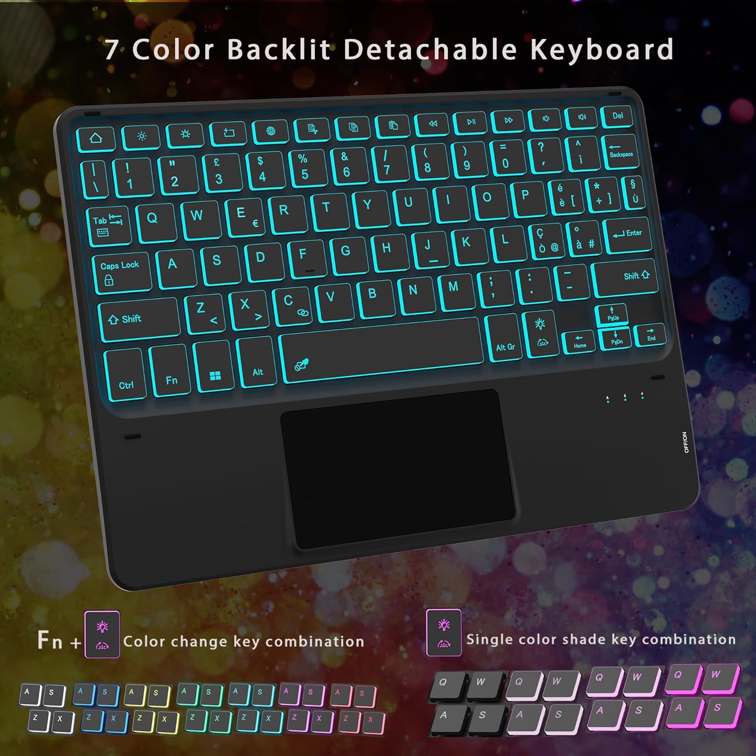 Custodia Tastiera per Samsung Galaxy Tab A9+ 11" Nero - immagine 4