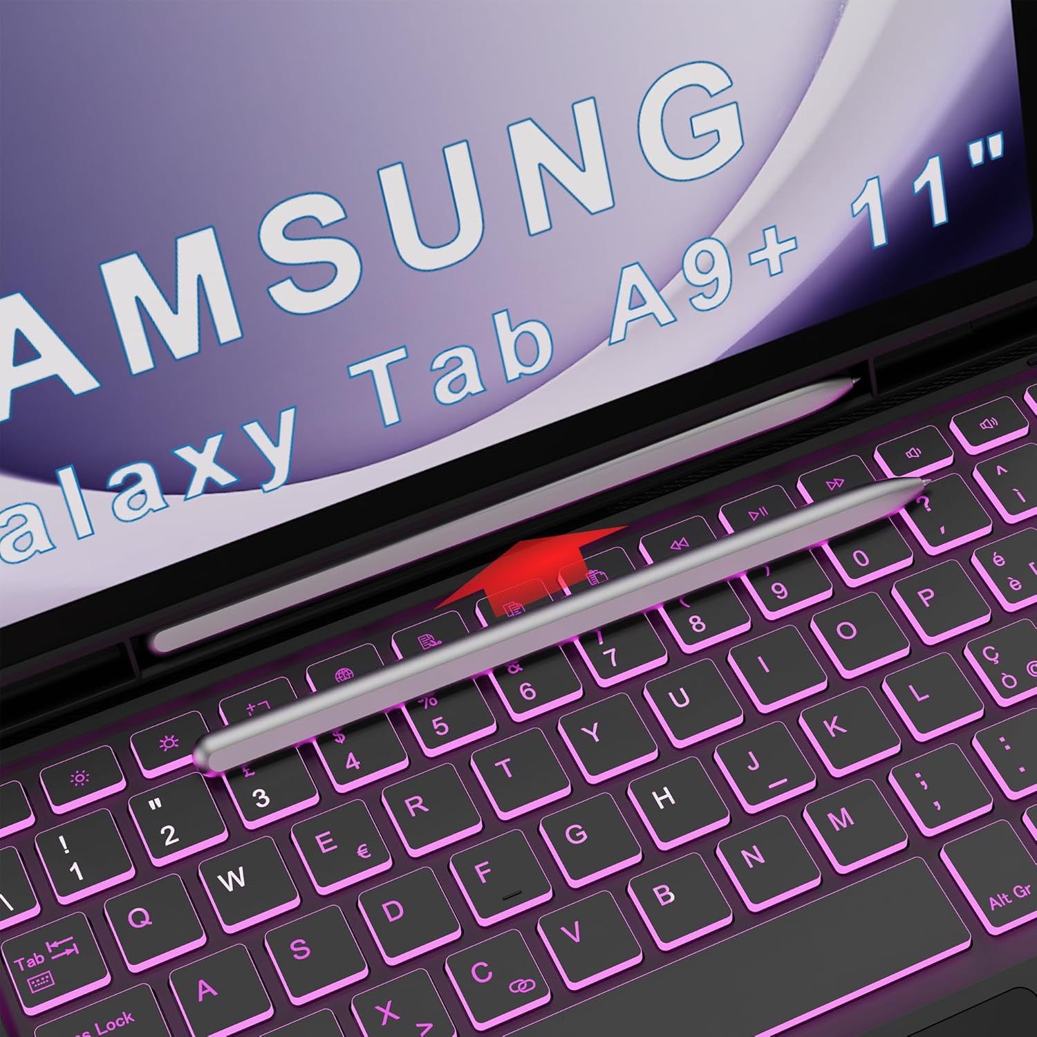 Custodia Tastiera per Samsung Galaxy Tab A9+ 11" Nero - immagine 8