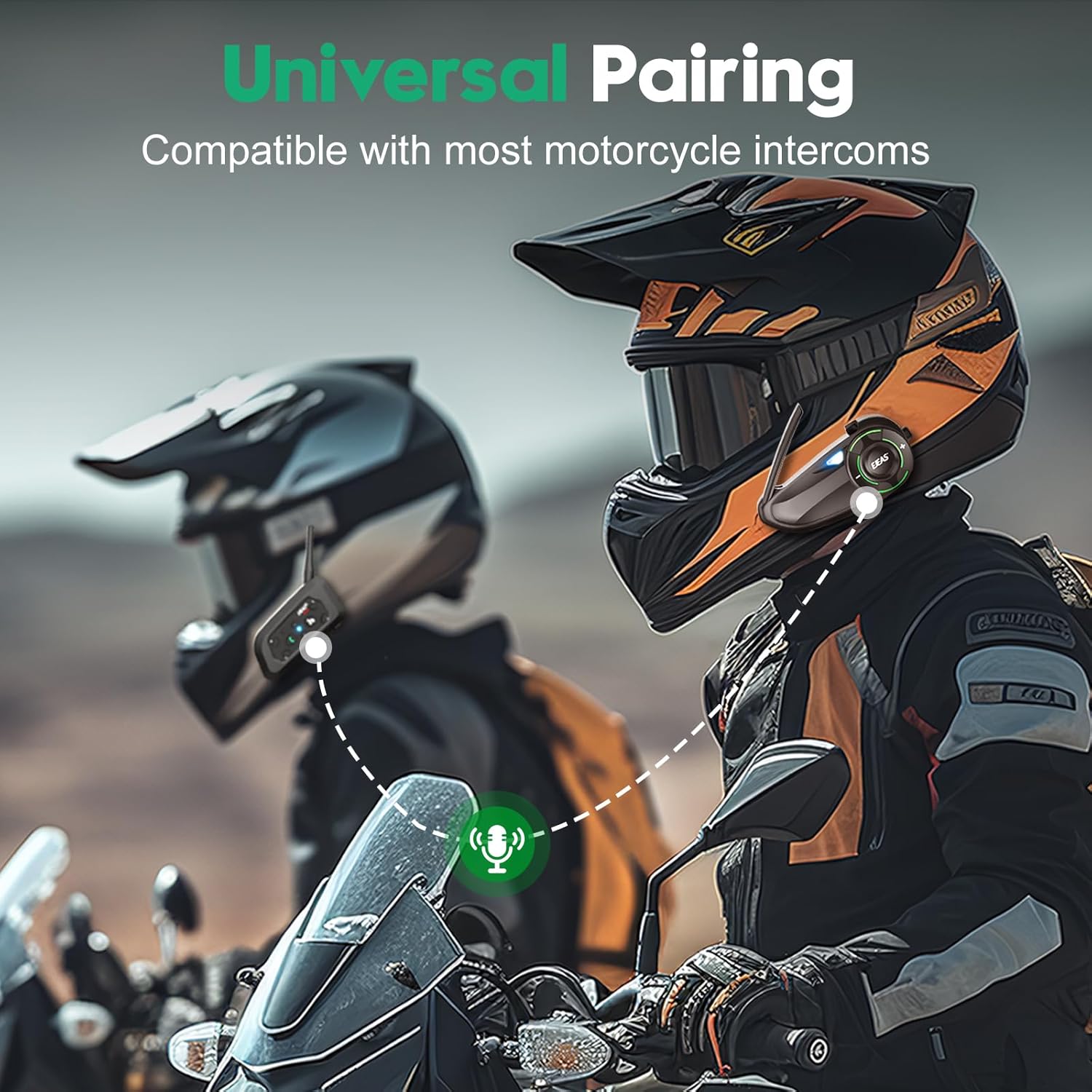 Ejeas Q8 Mesh Interphone Moto Bluetooth Couple - immagine 5