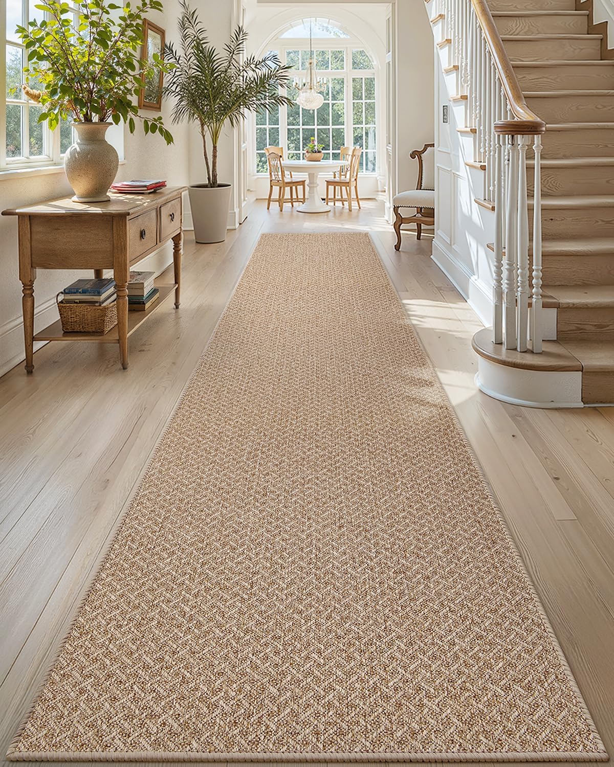 Color&geometry Tappeto Passatoia Lavabile 91x366cm, Beige