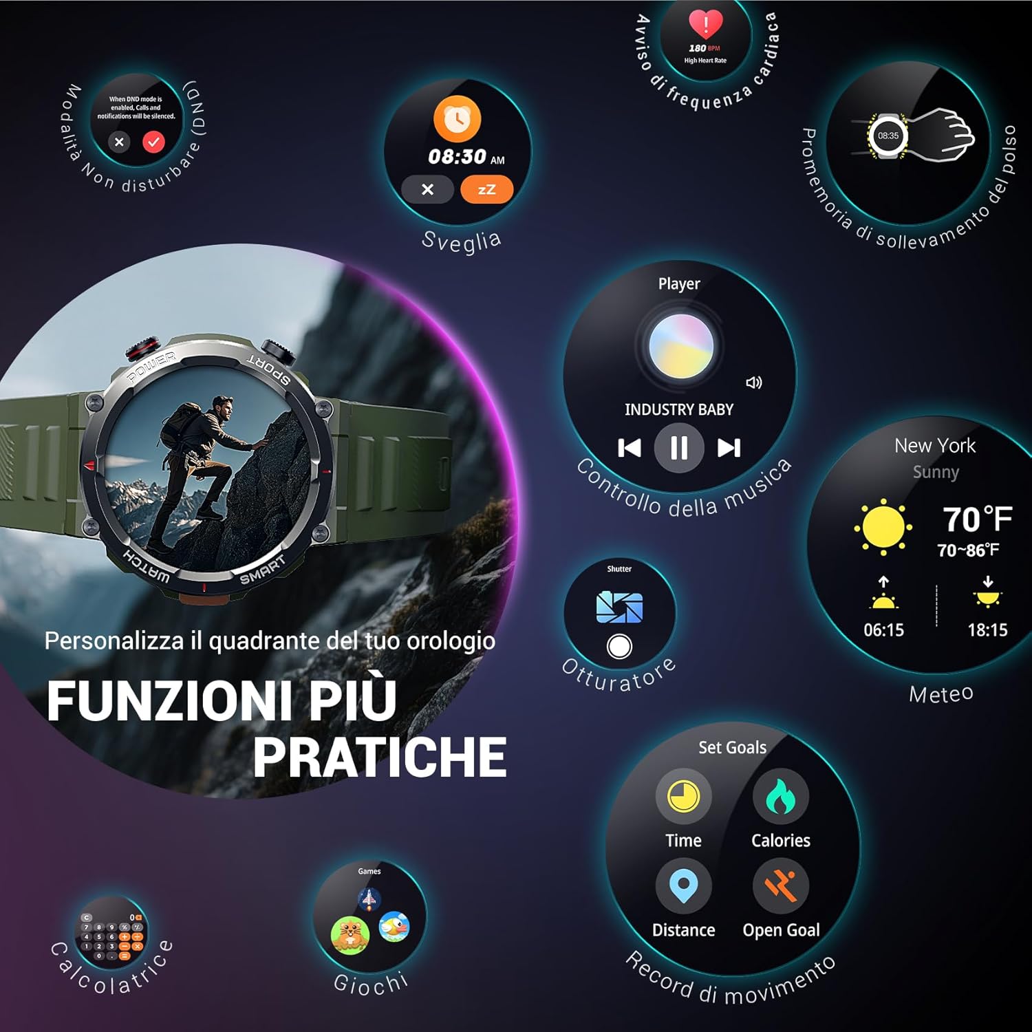 Blackview Smartwatch Uomo Militare con Chiamate Bluetooth - immagine 7