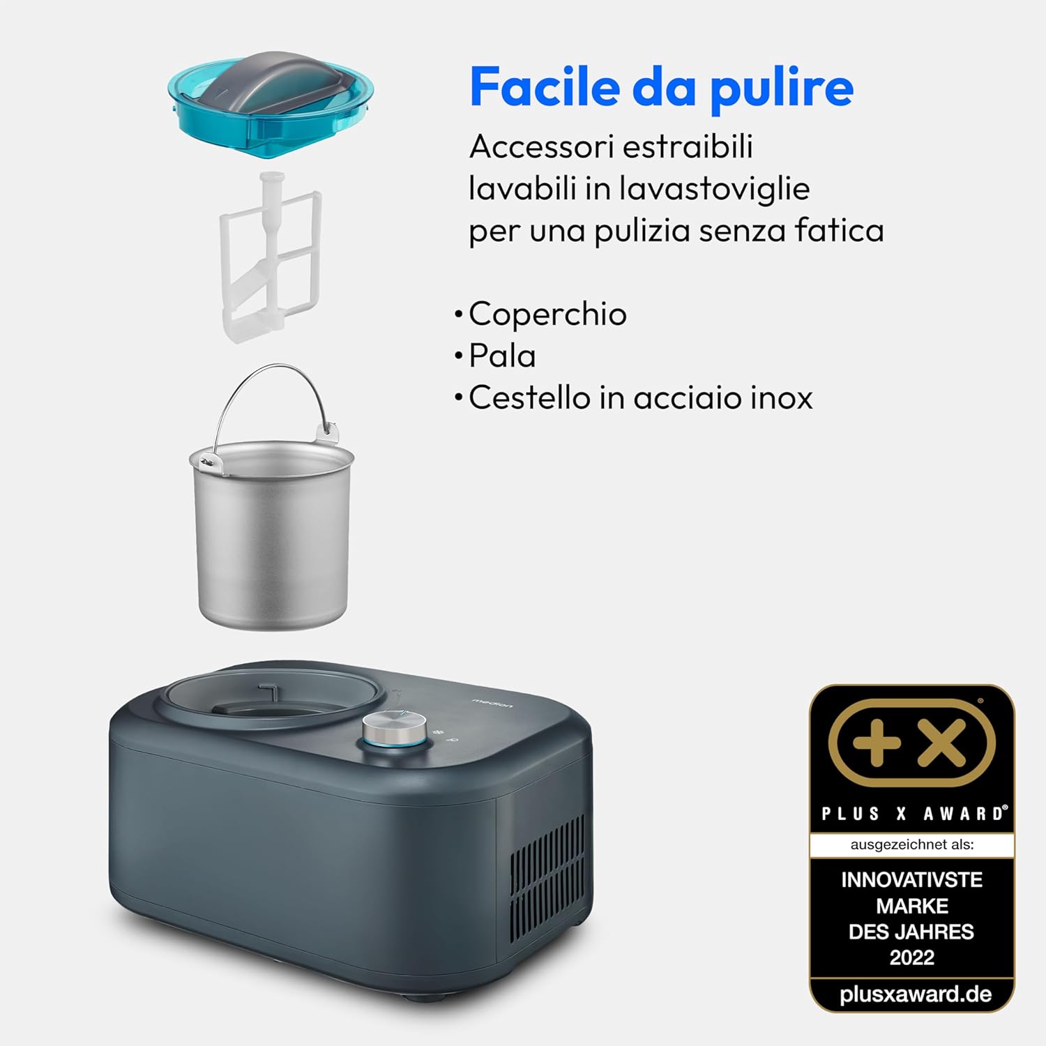 Medion Gelatiera con Compressore 1 Litro 100W - immagine 6