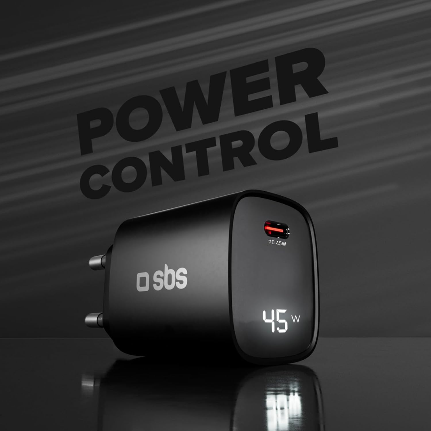 Sbs Alimentatore LCD 45W USB-C GaN, Nero - immagine 7